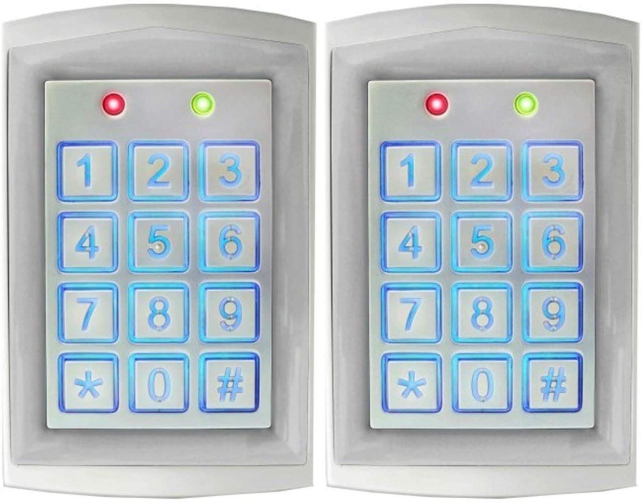 Seco-Larm SK-1323-SDQ Sealed Housing Weatherproof Stand-Alone Digital Access Keypad (Pack of 2), Up to 1010 Users, Proximity Reader, Backlit Keys for Nighttime Use