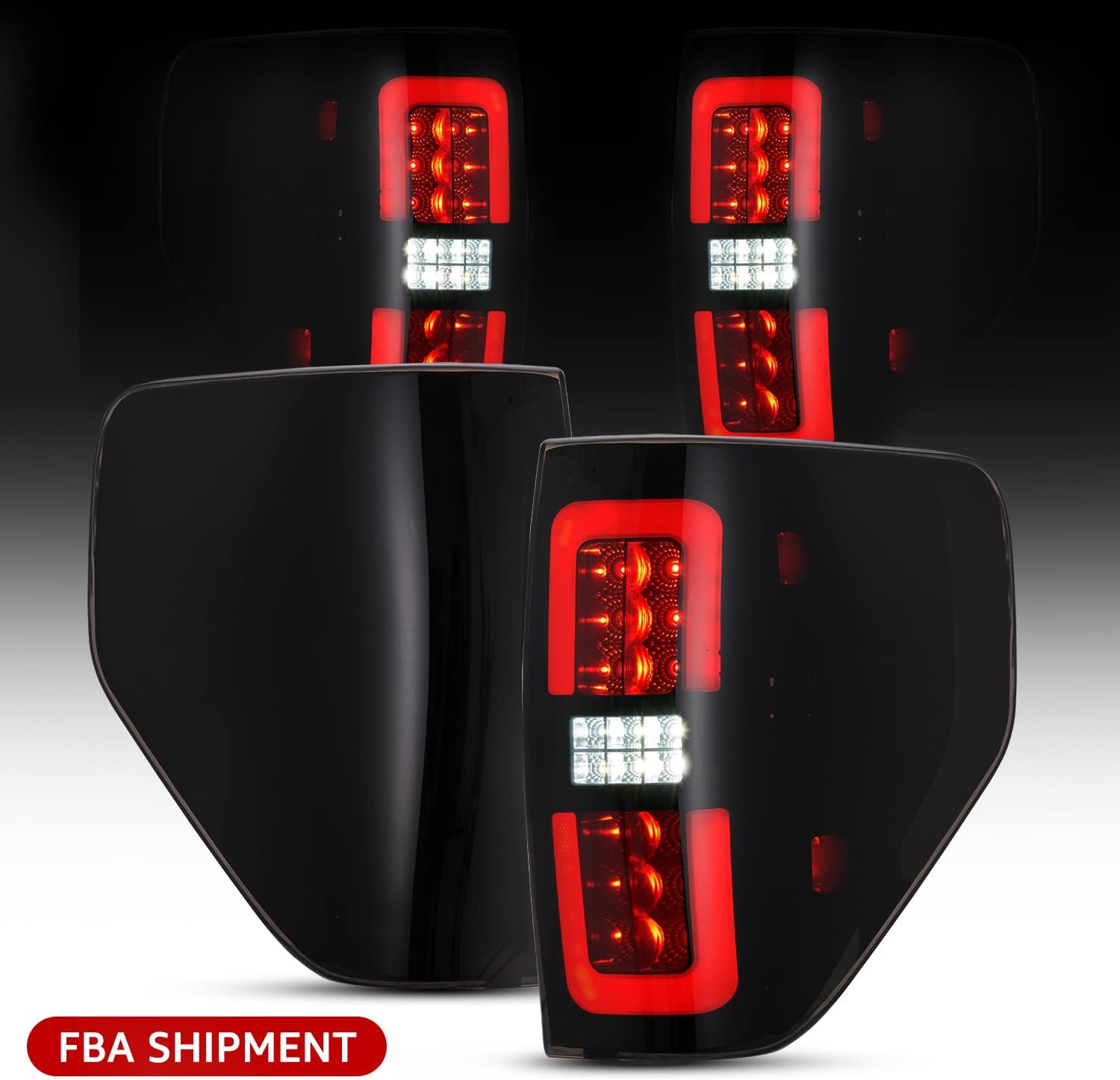 HAKA TOUGH LED Tail Lights Assembly for 2009-2014 Ford F150 F-150 Pickup Truck Black Smoked Taillights Brake Rear Tail Lamps Accessories,Passenger & Driver Side,2PCS