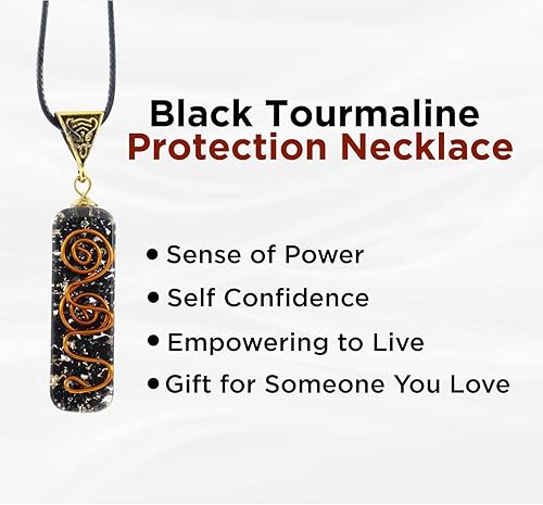 Miniatura 4 de Black Tourmaline Orgonite Pyramid W/Flower of Life Healing Crystal Pendant, Pyramid Crystal Gemstone Pyramid for Meditation, Motivation, Positivity