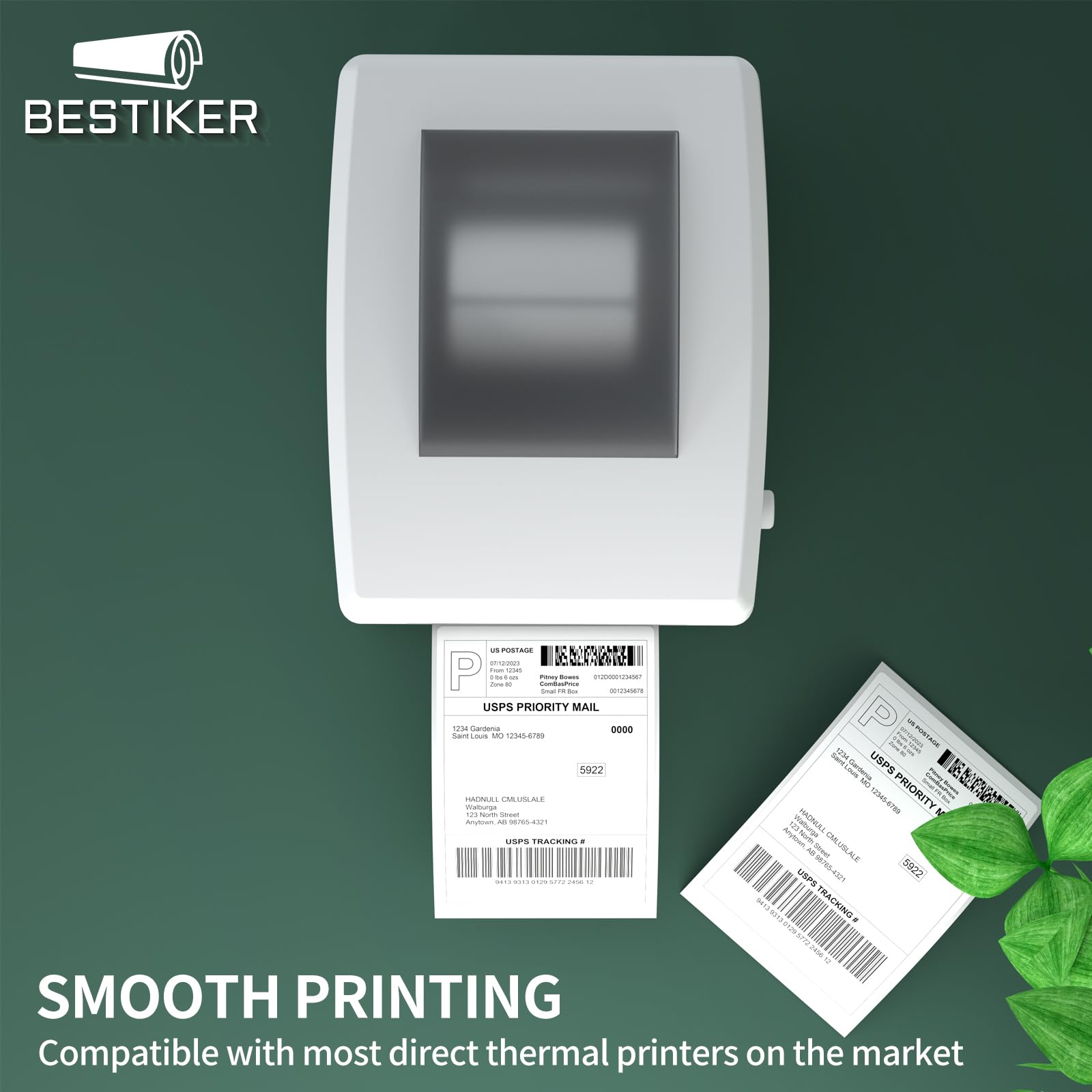 Etiquetas térmicas directas – Etiquetas adhesivas permanentes de 4 x 6 pulgadas compatibles con Zebra, Fargo, Elton, Datamax, Sato, Intermec, NEX 250 etiquetas de envío en blanco (20 rollos)