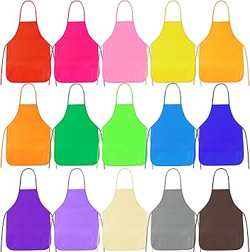 PLULON 30 Pcs Kids Apron for Painting, Art Smocks Bulk for Activities, Craft, Home Kitchen, Classroom Party Supplies