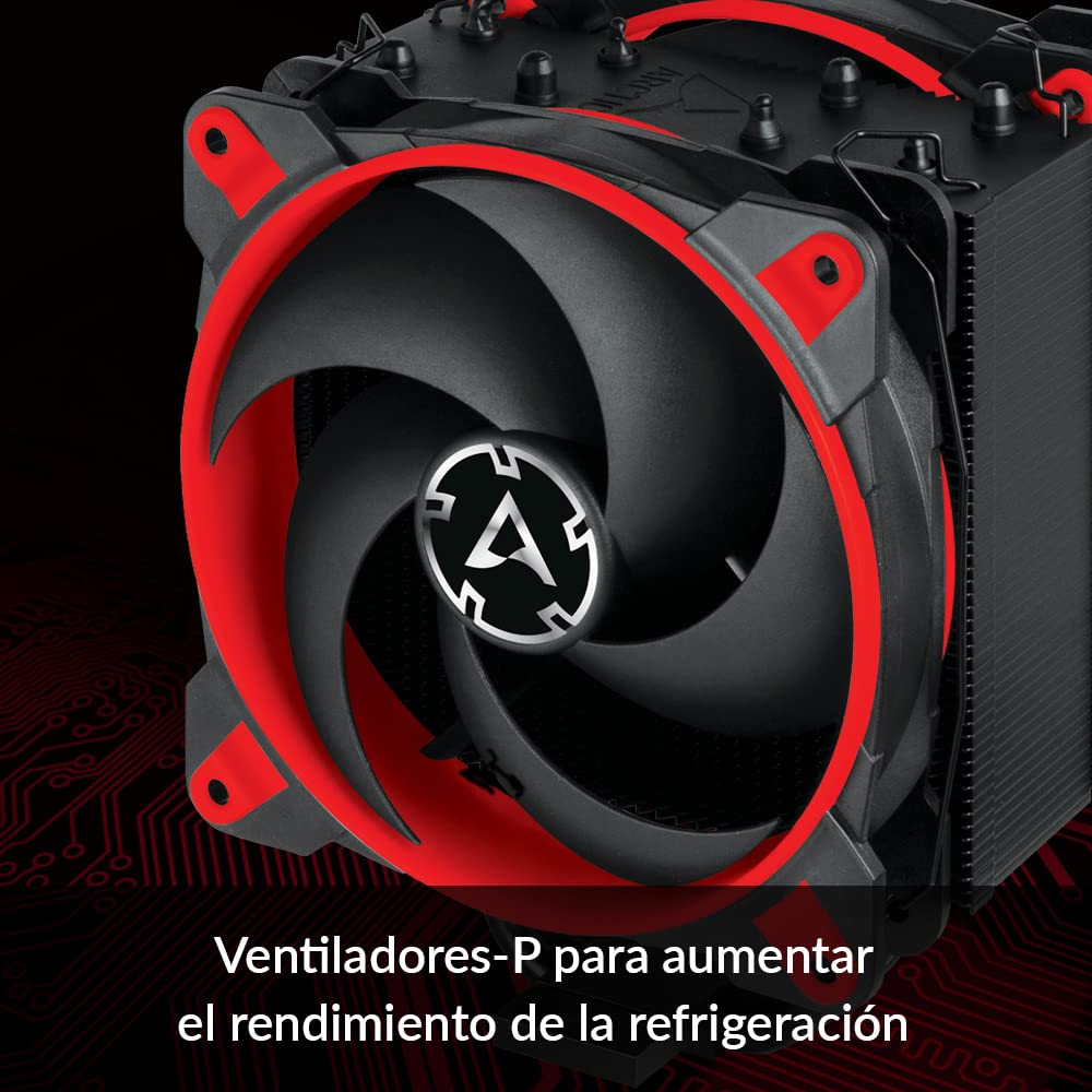 ARCTIC Freezer 34 eSports DUO Ventola de CPU, Enfriador de CPU Push-Pull, Motor Silencioso, Desde 200 hasta 2100 Rpm, 2 Ventiladores PWM 120mm, Rojo