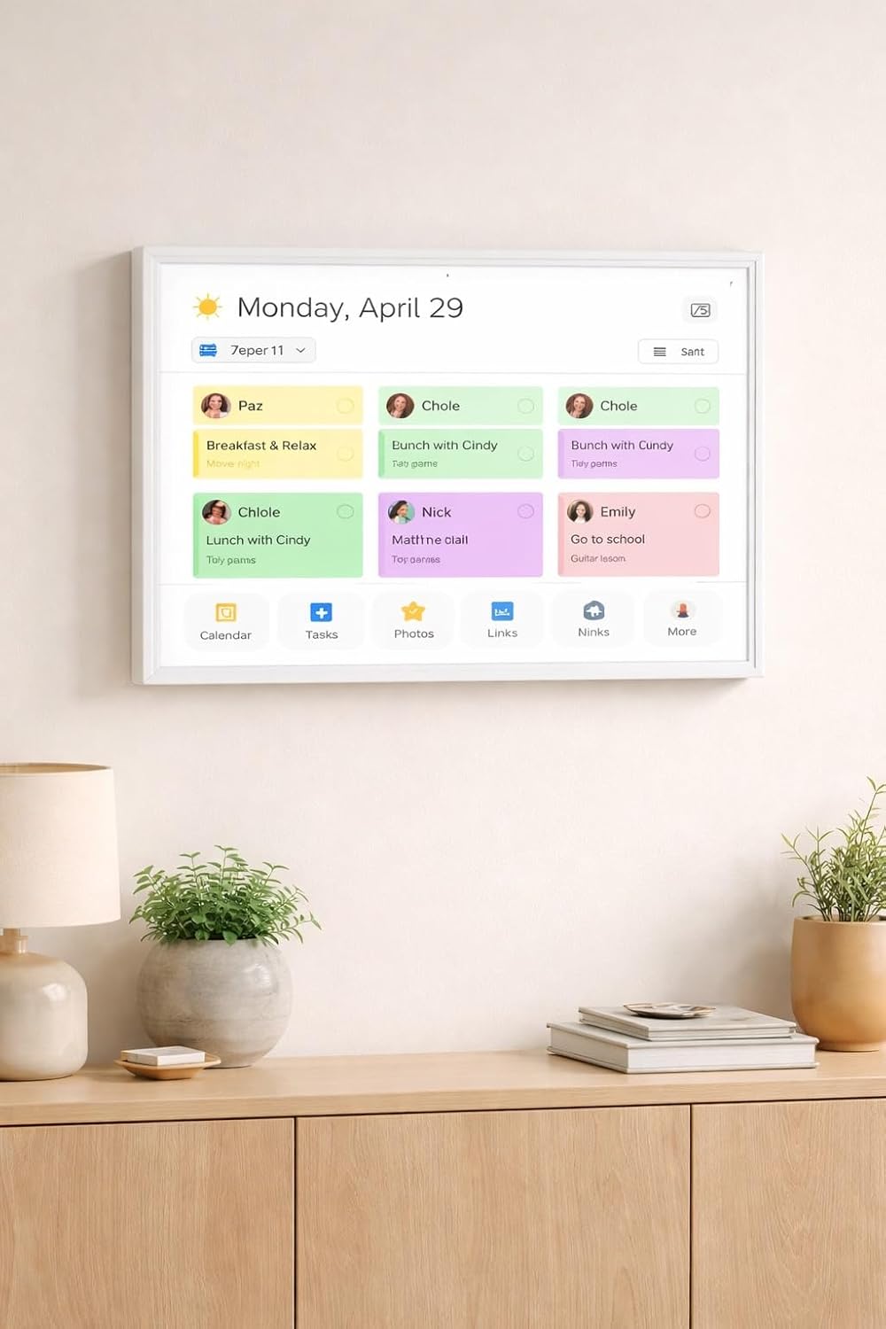 15-inch Wall Planner Digital Calendar & Chore Chart, Smart Touchscreen Interactive Display for Family Schedules – Wall Mount Included, Great for Organizing Your 2026 Calendar