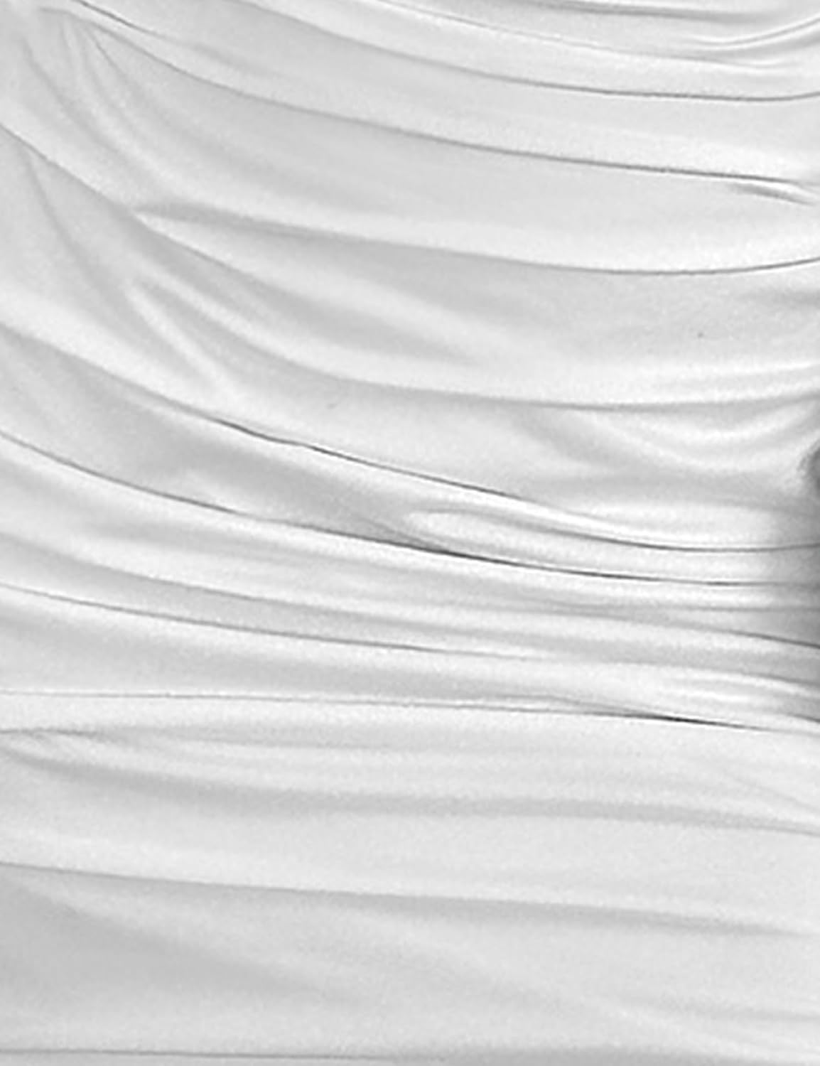 Womens Off Shoulder Sleeveless Bodycon Dresses Ruched Solid Sexy Graduation Cocktail Party Mini Dresses - Image 6