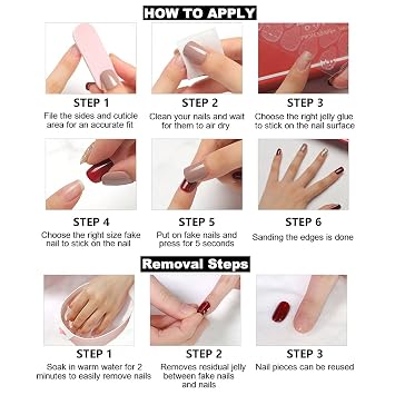RikView Press on Nails Extra Long Pink Acrylic Nails Coffin Nail Tips Glossy Fake Nails (Pink)