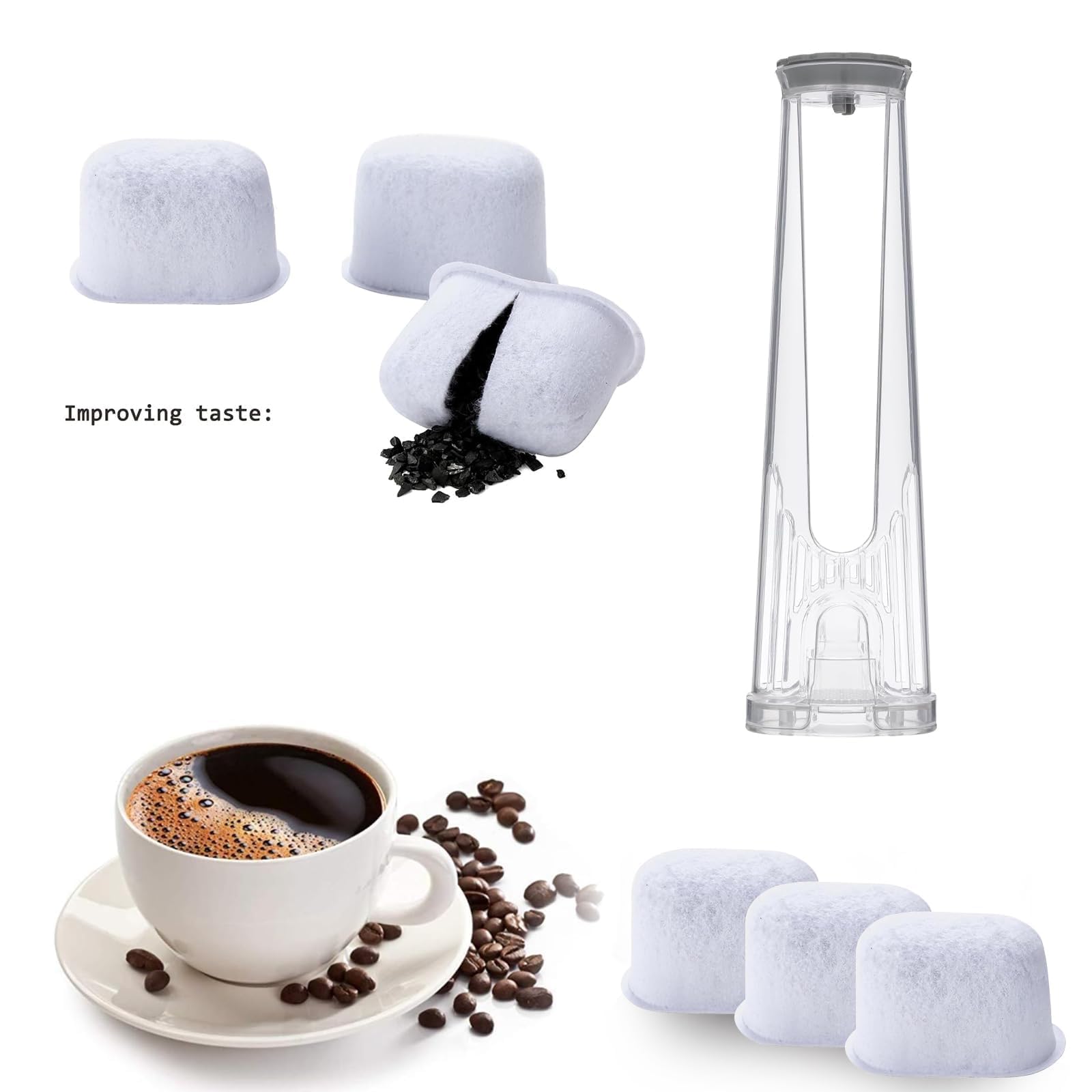 Kit de inicio de repuesto para Keurig 2.0, K-Cup K300/K400/K500, incluye soporte para filtro de agua y 6 filtros de repuesto