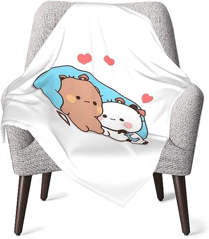 クマカップル絵文字milk Mocha ブランケット 毛布 ひざ掛け ガーゼケット 膝掛け 暖かい ベビーブランケット 防寒対策 通気性 ふわふわ オフイス 車内用 プレゼント 赤ちゃん アニメ キャラクター 毛布 ブランケット オンライン通販
