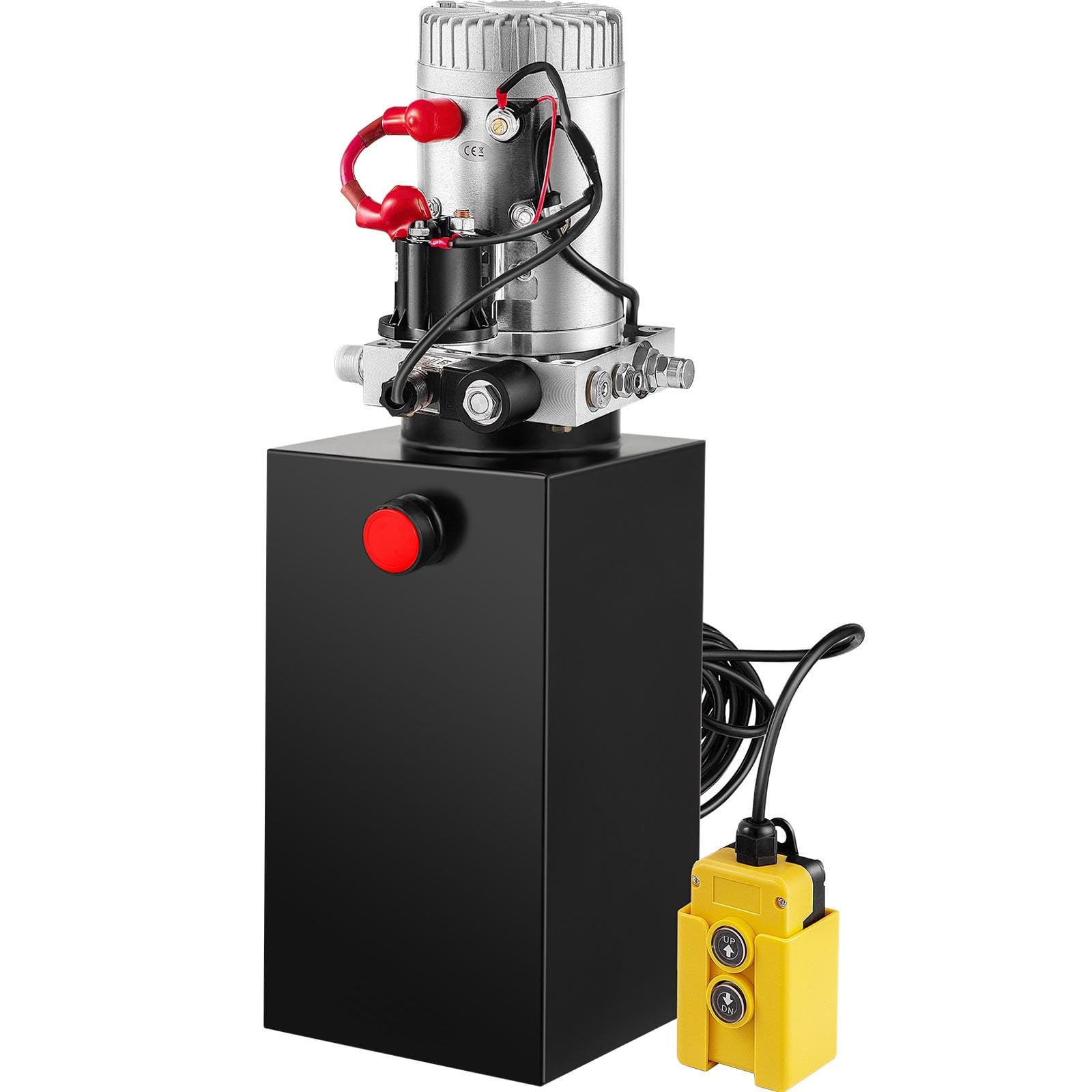VEVOR Pompa Idraulica Hydraulic Pump 12V DC Singola Agendo con Serbatoio d'Acciaio per Elevatore (10L)