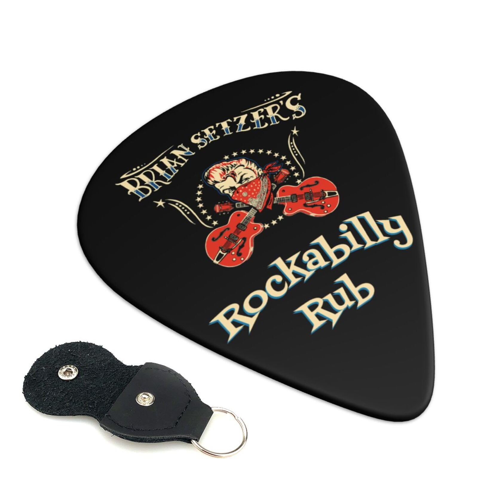 【新品】ブライアン・セッツァー TシャツMとギターピック6個入缶　2 Amazon | Brian Setzerブライアン セッツァー ギターピック 6本