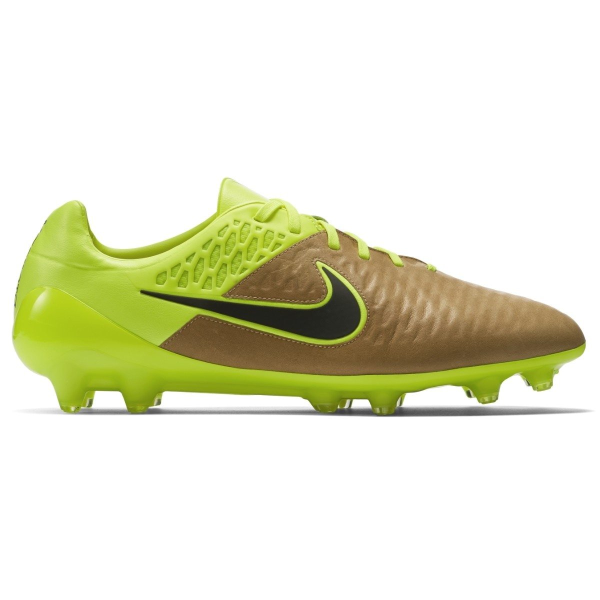 Nike Mens Magista Opus Lthr Fg Football Boots Gold Black