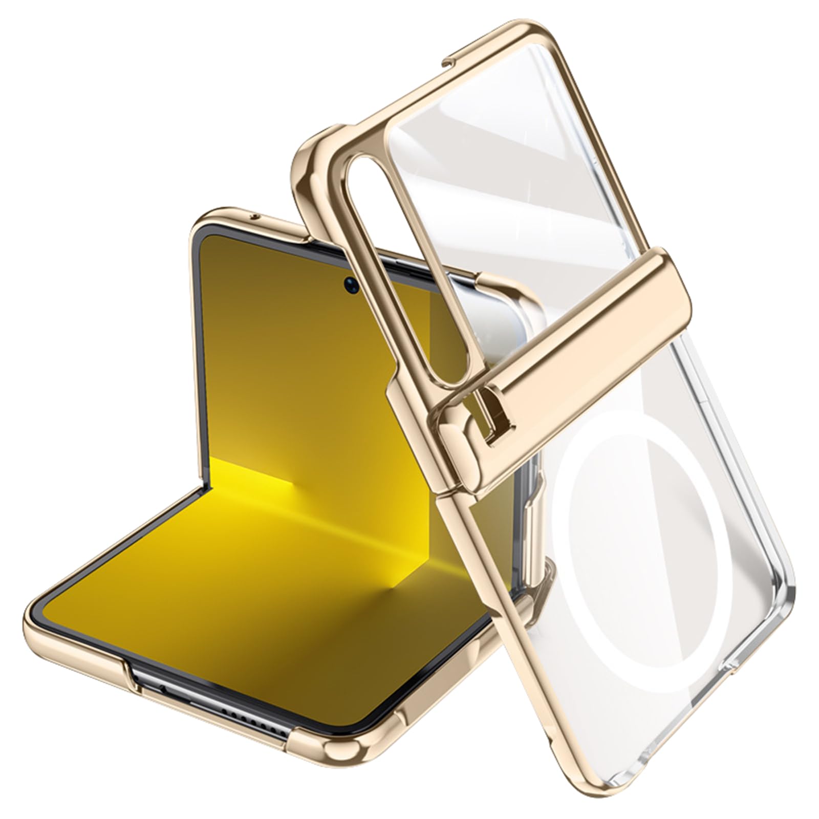 Ultra cienkie etui na telefon komórkowy Huawei Pura X, magnetyczne, bezprzewodowe ładowanie, luksusowe, galwanizowane, krystalicznie czyste, odporne na upadki, etui ochronne, złote, Pura X