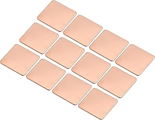 MECCANIXITY Heatsink Copper Pad Shim 20mm x 20mm x 0.8mm Thermal Conductive Heat Sink for Electronic Chip Cooling Pack of 12