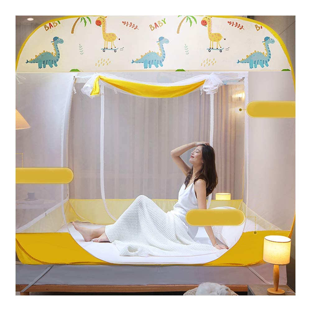 Mosquitera Plegable emergente para Cama, Dosel portátil para Viajes, para Cama Individual/Doble, Tienda de campaña, 1,2 * 2 m, 3