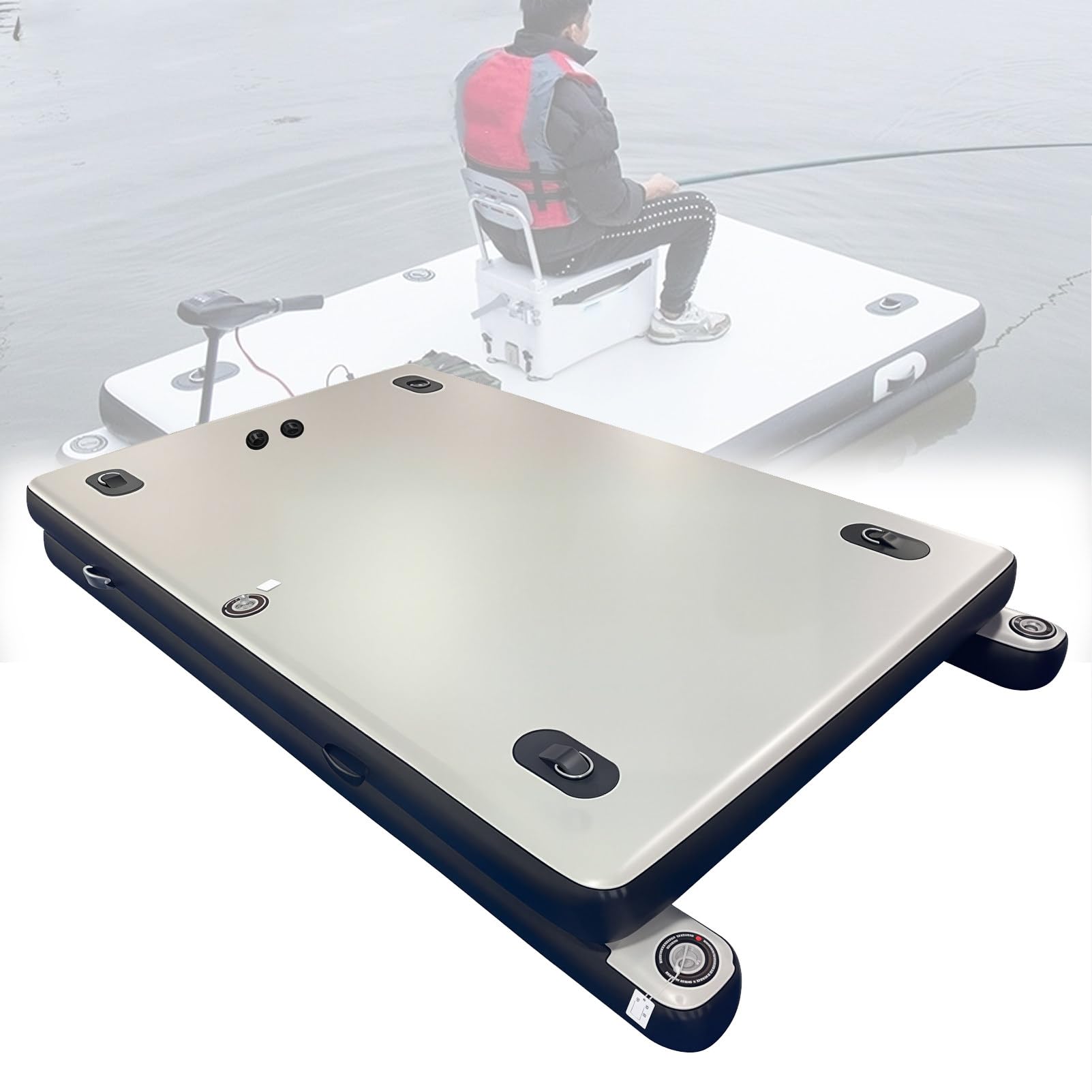Vlot opblaasbaar,Piattaforma Gonfiabile Piattaforma Galleggiante 2.5M | antiscivolo zattera collegabile piattaforma di nuoto multi-persona attività divertenti opzioni di dimensioni 2 m/2 5 m