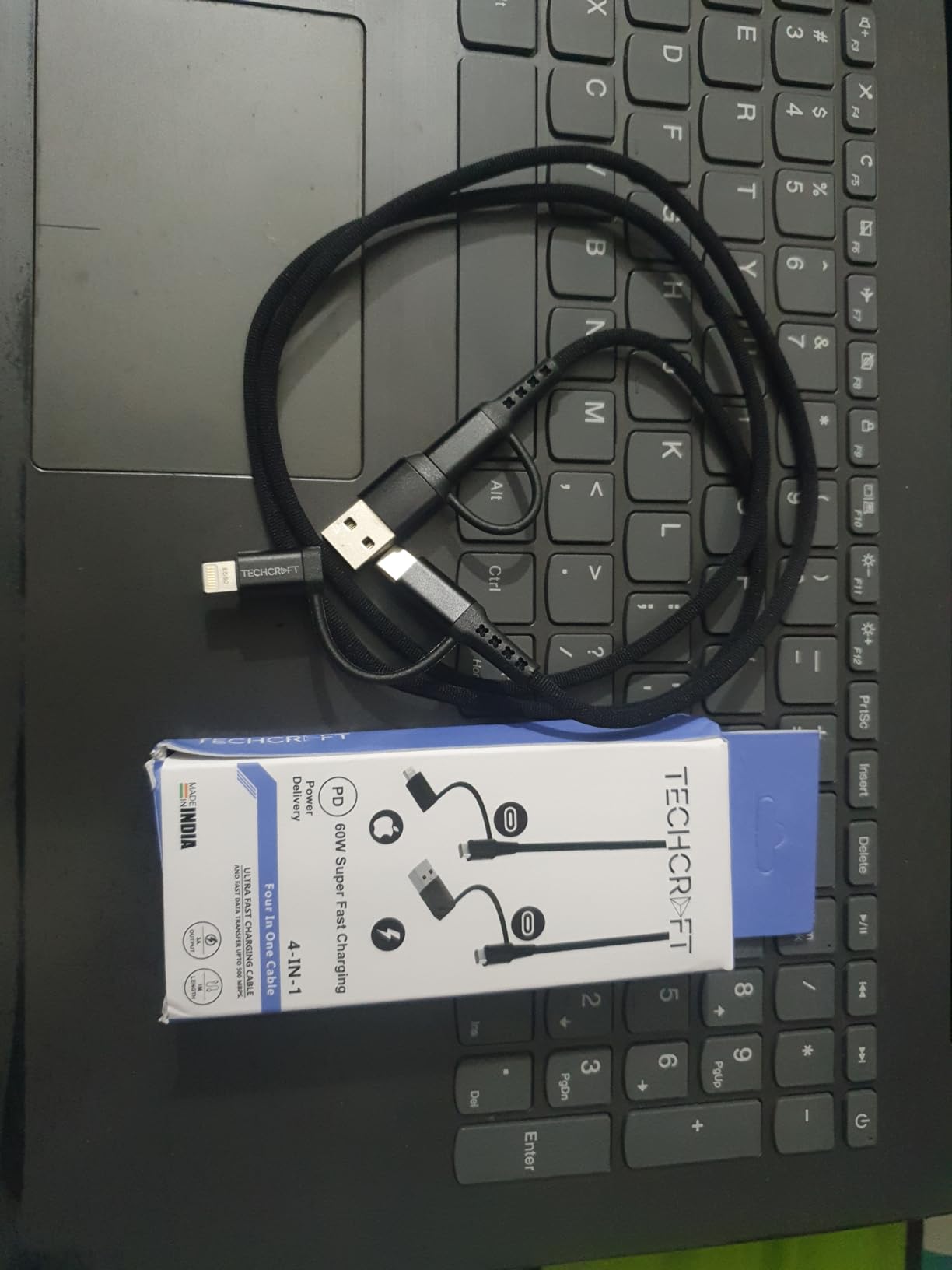 Techcraft Fast Charging 4 in 1 Cable with 480 Mbps Data Transfer Speed ...