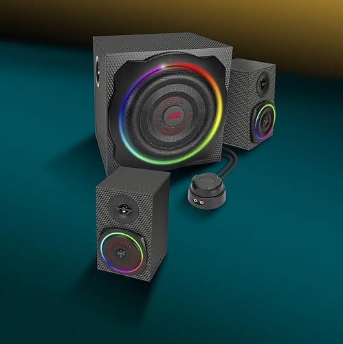 GRAVITY CARBON RGB 2.1 Sistema subwoofer - Sistema di altoparlanti con connessione Bluetooth per smartphone/tablet - Casse per PC - Immagine 4
