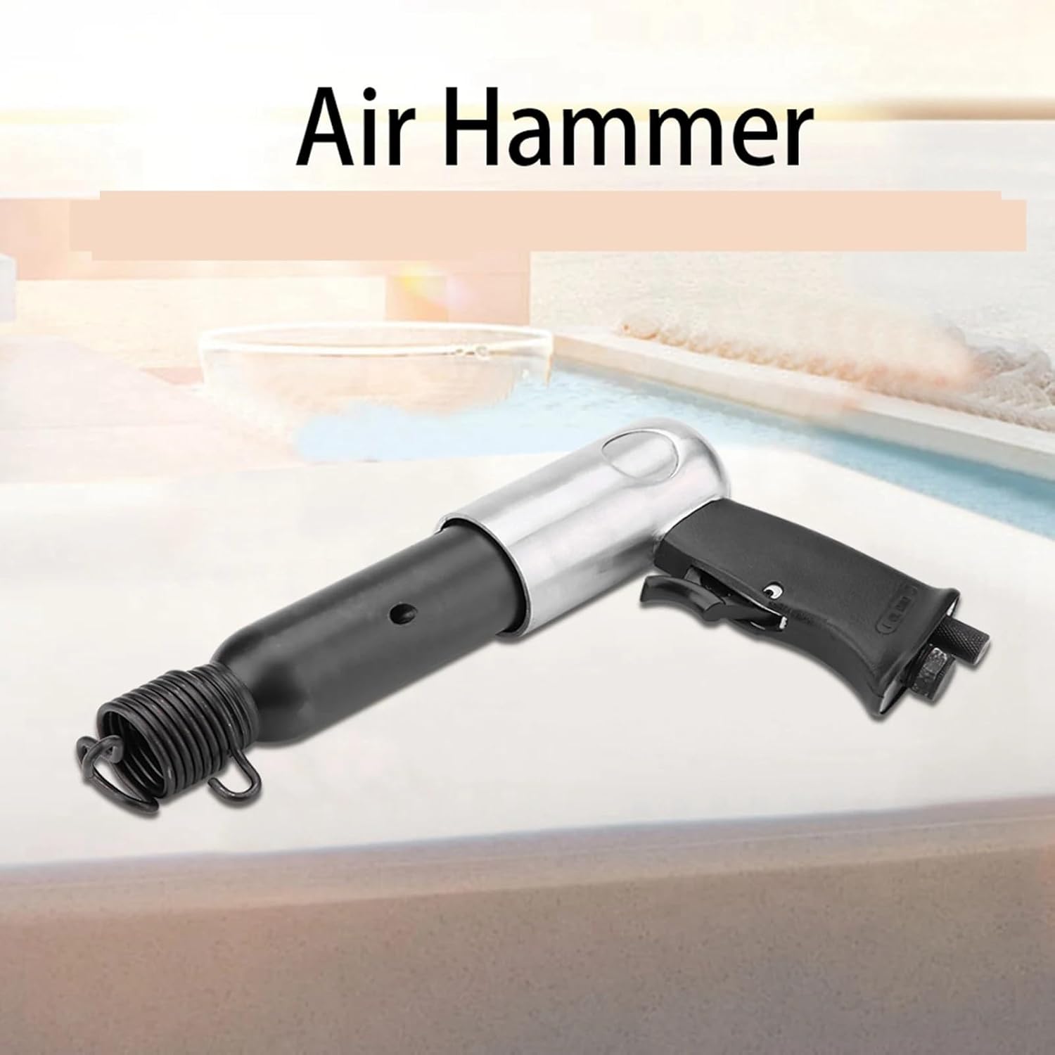 Air Hammer, 250mm Heavy Duty Air Pneumatic Hammer With Chisel Bits Tool Kit Air Hammer Chisel