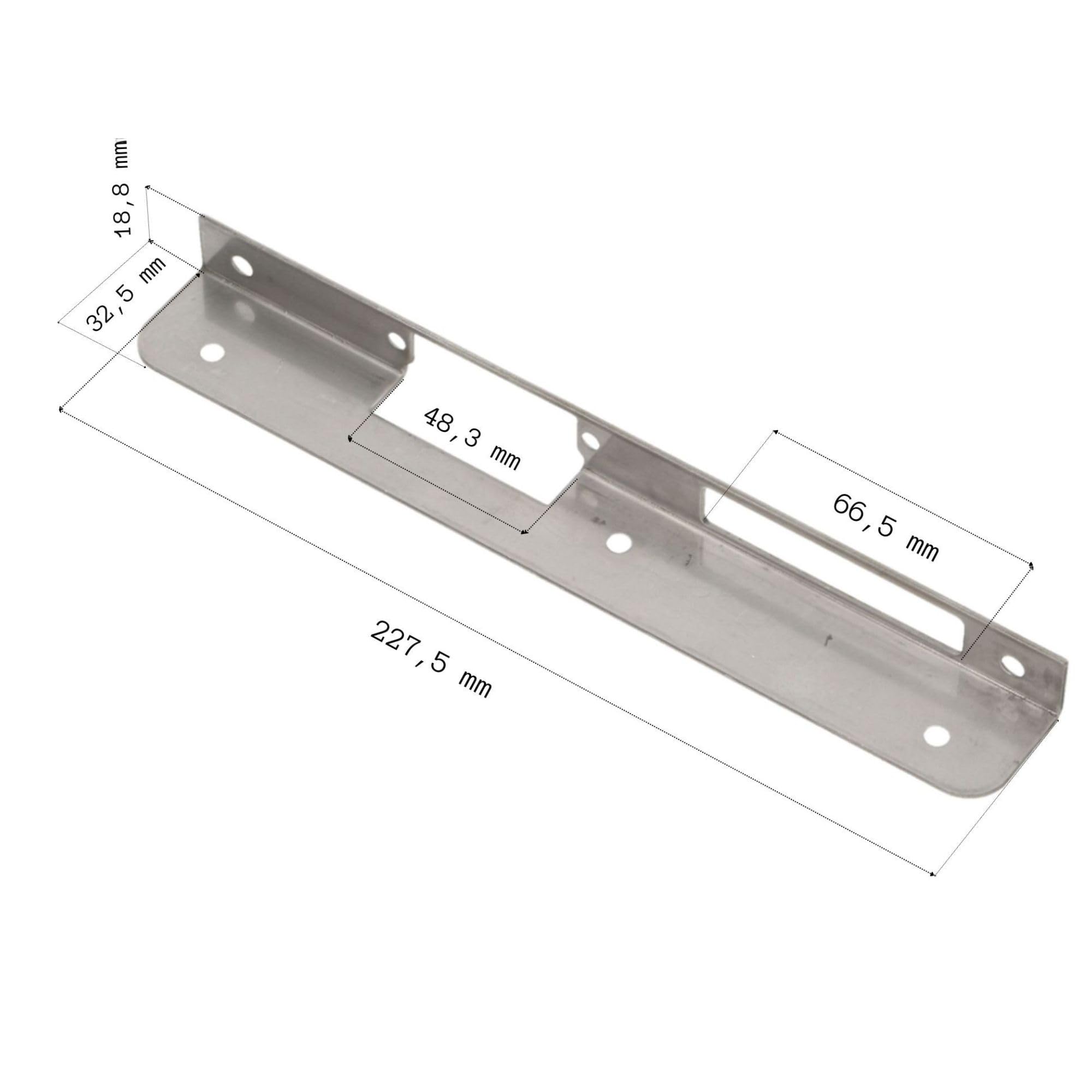 ORNO Contropiastra Semplice simmetrico corto nichelato (sinistra 32,5/227,5/2 mm)