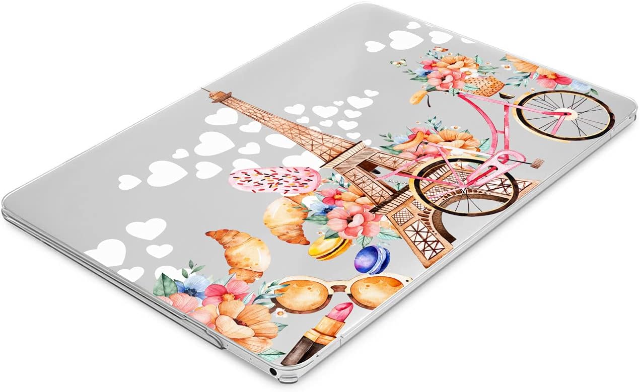 Hard Case Compatible for MacBook Pro 16 14 M3 M2 2023 M1 Pro 13 2022 Air 13 2021 Retina 2020 Mac 11 12 Cute Design France Print Laptop Beautiful Floral Romantic Paris Cover Protective Flower image 4