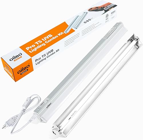 Oiibo T5 HO - Kit combinado de iluminación UVB para reptiles del desierto y los anfibios tropicales, reptiles, lámpara de terrario, incluye bombilla