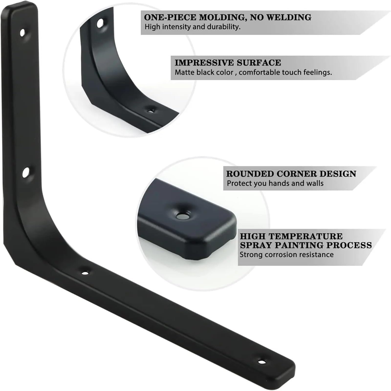 Regalhalterung Metall-Regalhalterungen, 20,3–30,5 Cm, Robuste L-Winkel-Wandhalterung Aus Edelstahl, Dekorativ for Schwebende Regale, Möbelbefestigung(White-2pcs,12 inch)