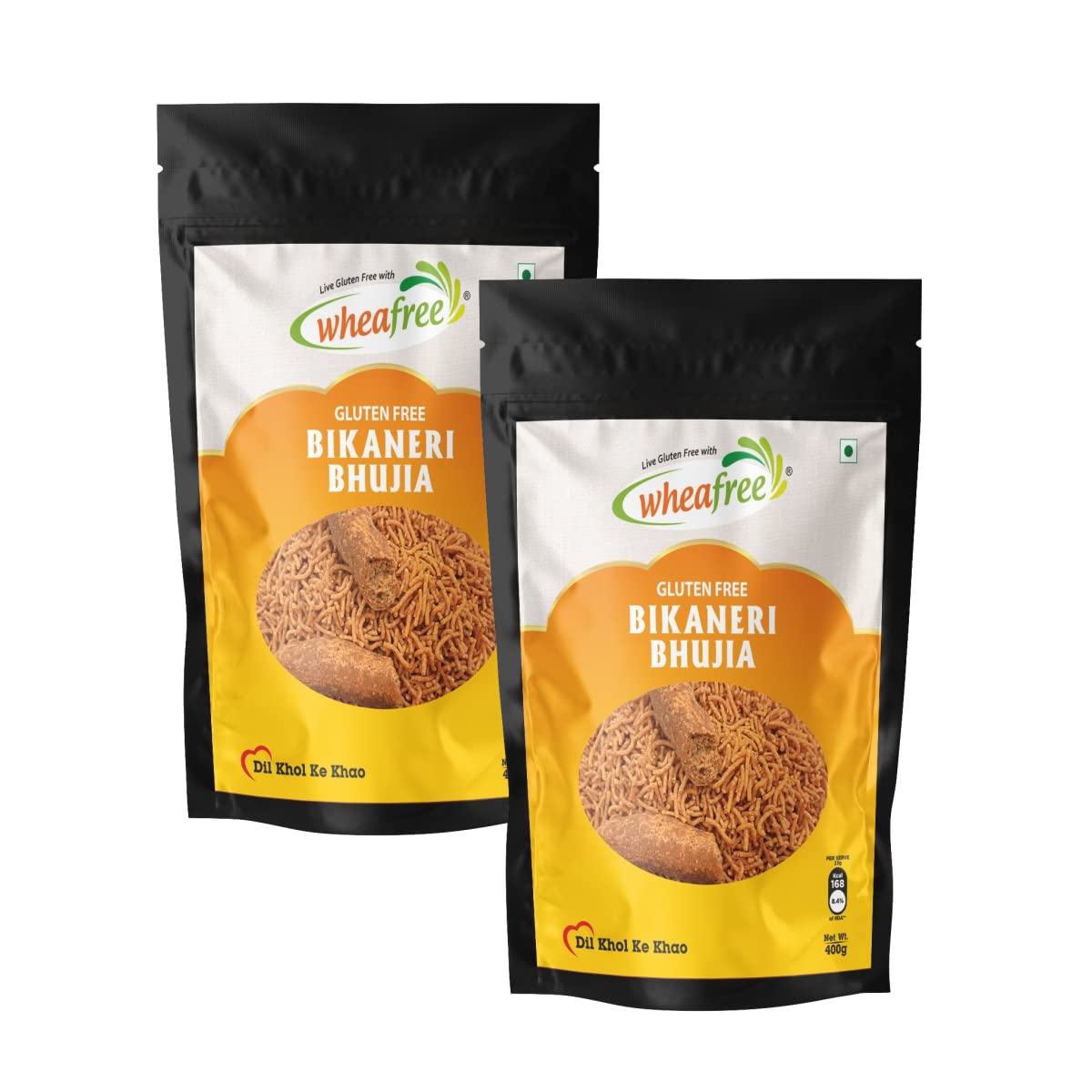 Wheafree Gluten Free Bikaneri Bhujia (Pack of 2 x 400g each) | Delicious & Ready to Eat Snacks | Indian Tasty Crispy & Crunchy Namkeen | Tangy and Spicy Taste for Everyone (B08QMG8L4V) Amazon Price History, Amazon Price Tracker