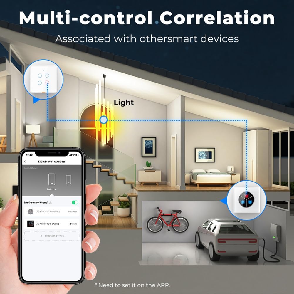 Wireless Garagentoröffner WiFi Smart-Wand-Berührungsschalter Fern WiFi Schalter Universell Gesteuert Von Smartphone Wireless Automatischer Garagentor-Schalter für Automatischen Toröffner