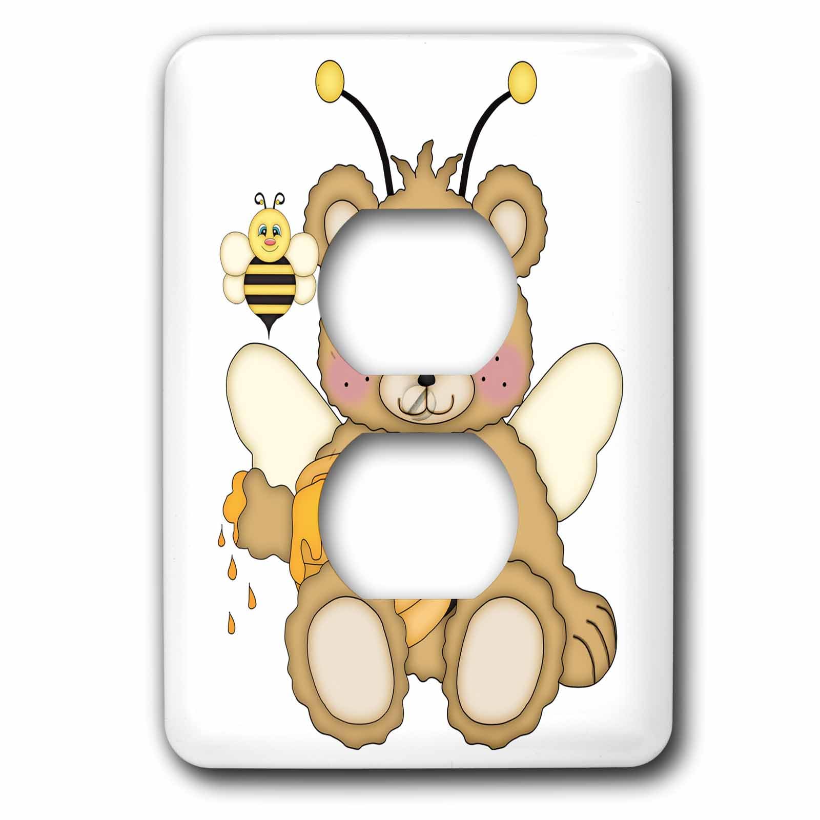 Cache-prise double mignon ours abeille 3drose LSP_210824_6 decoration murale interieure