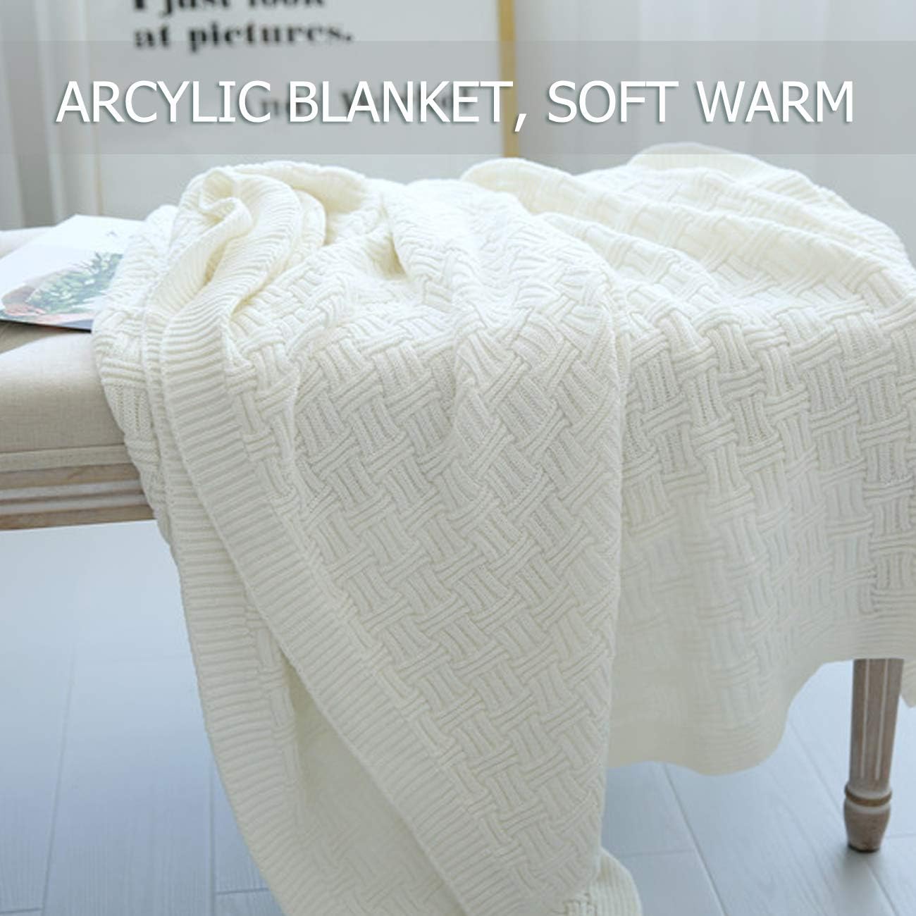 Cable Knit Throw Blanket for Couch Sofa Car Home Decor 51 x 70in