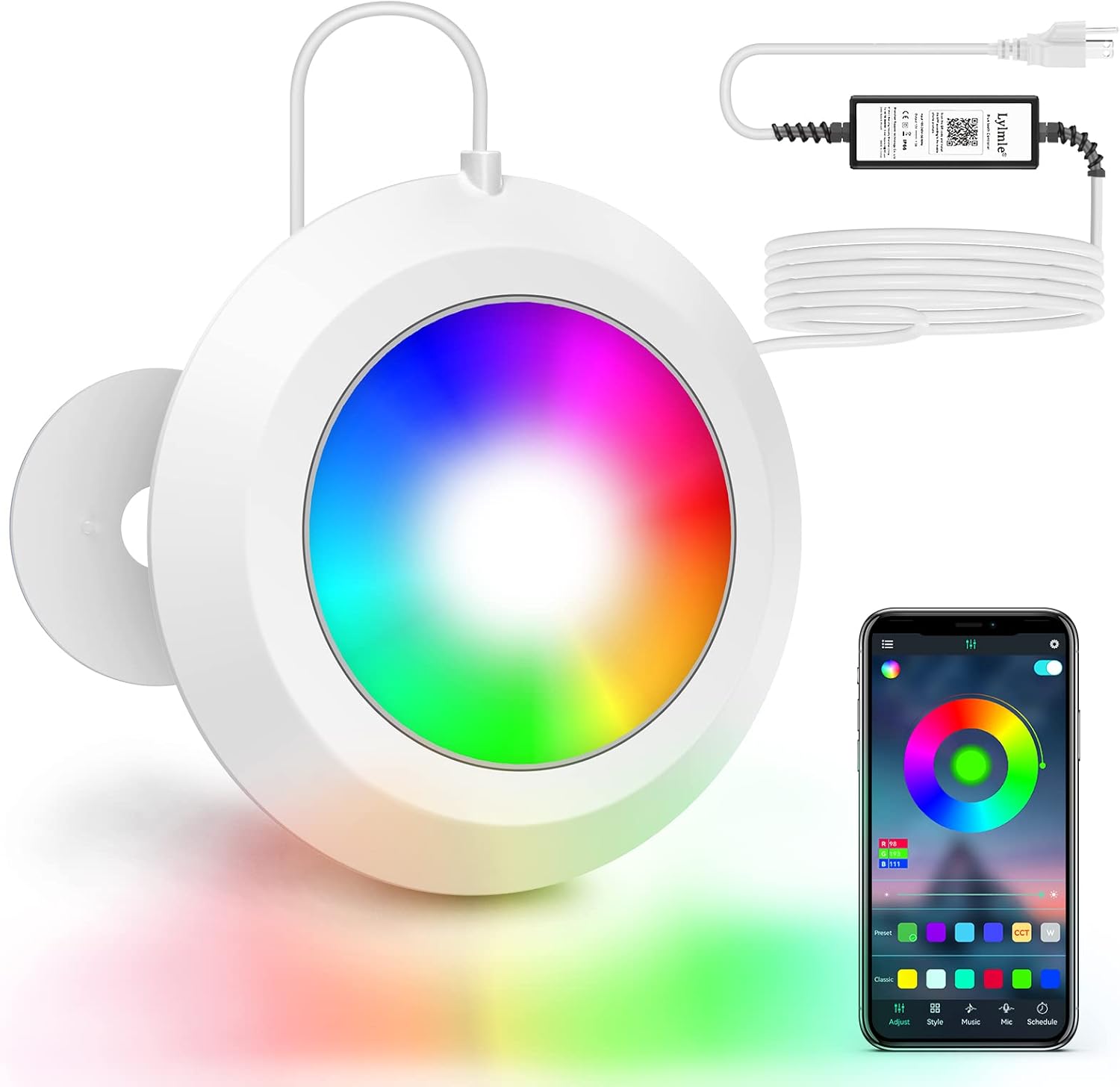 (2023 Upgrade)LyLmLe LED Pool Light Underwater, 20W Smart