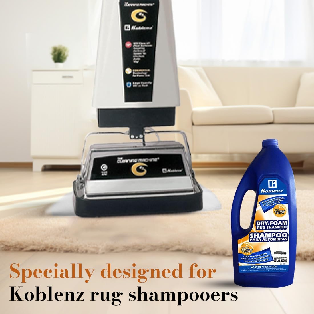 Koblenz 20-0529-6 Dry Foam Rug Shampoo, White, 32-Ounce