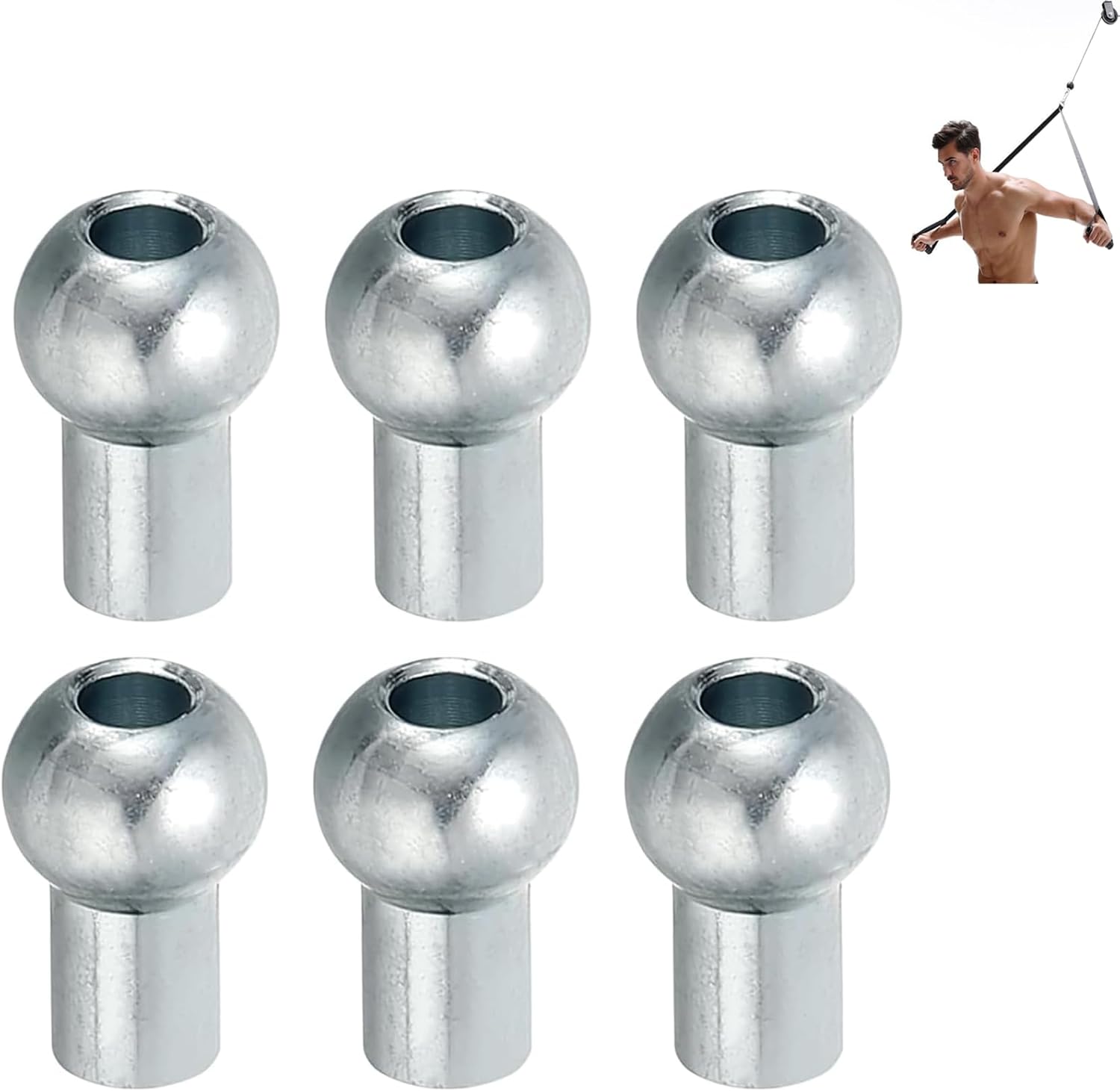 6 Pcs Cable Ball Stopper Cable Rope Attachments for Cable Machine Accessories, 5mm Cables Fitness Equipment Wire Rope Port Joint for Home Gym