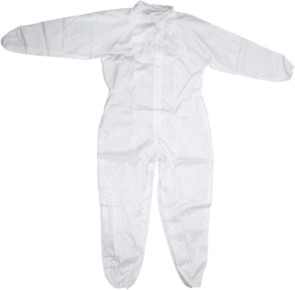 FIYA New Lon0167 Unisex Long Featured Sleeve Room reliable efficacy Anti Static Jumpsuit Uniform White XL(id:f47 8c 1d 7e9)