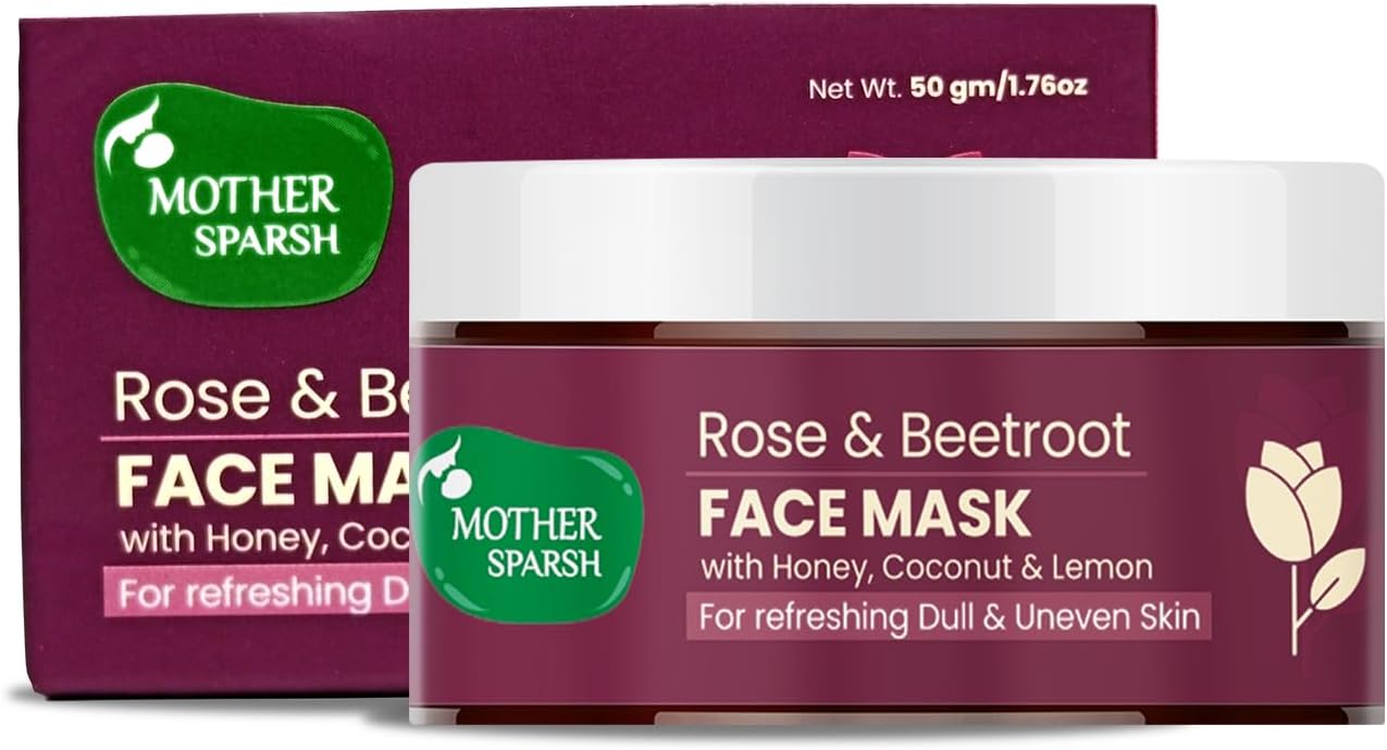 Mother Sparsh Rose & Beetroot Ubtan Face Pack Mask For Dull & Uneven Skin -Traditionally Made Ubtan Paste | 50gms