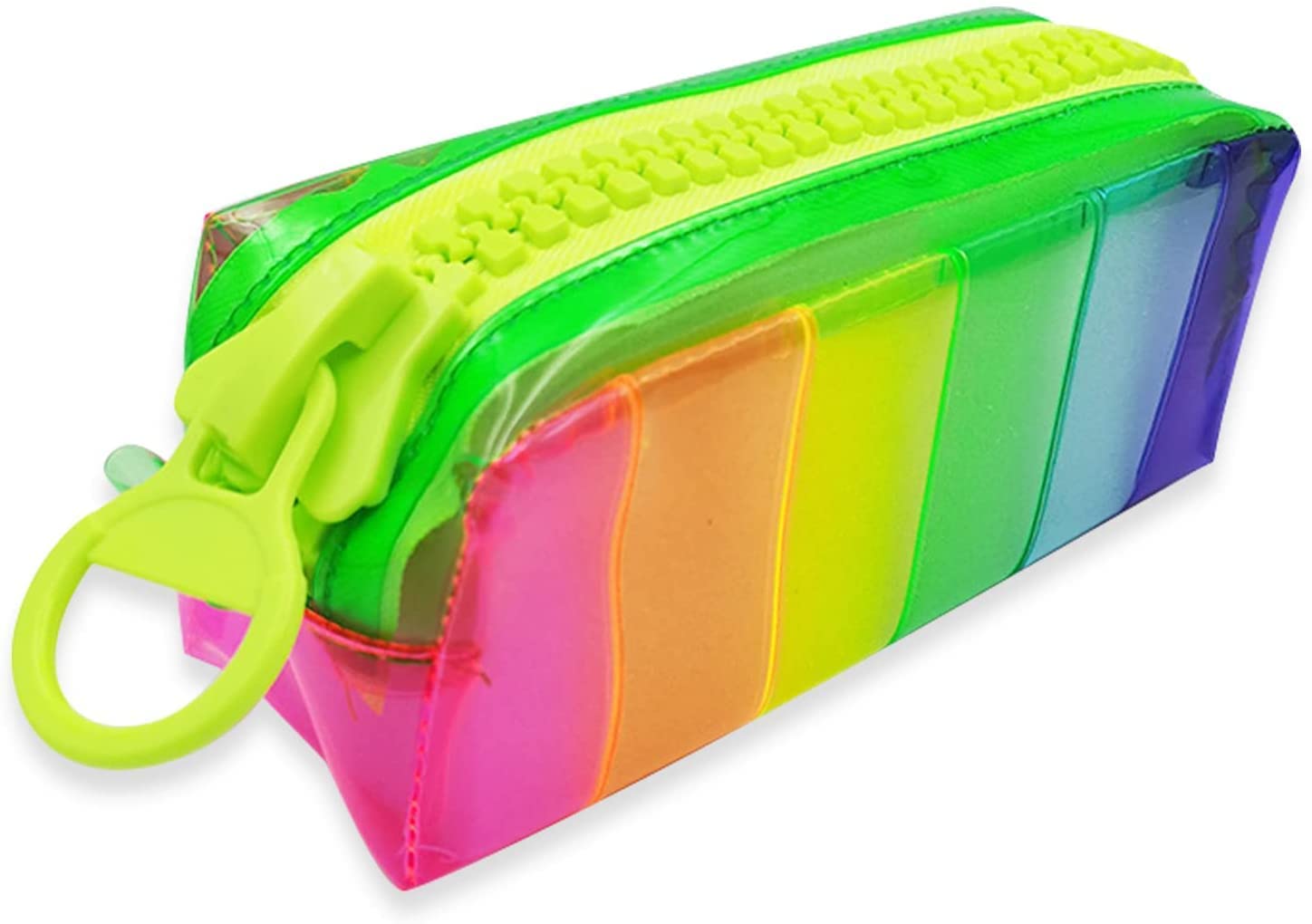 kunya Pvc Big Zip Capacity Rainbow Neon Pencil Case, Clear Pen Case, Pencil Pouch For Toiletries, Cosmetics, Stationery Storage Bag Pack Of 1 (Multicolor) (B0CB1L2YSM) Amazon Price History, Amazon Price Tracker