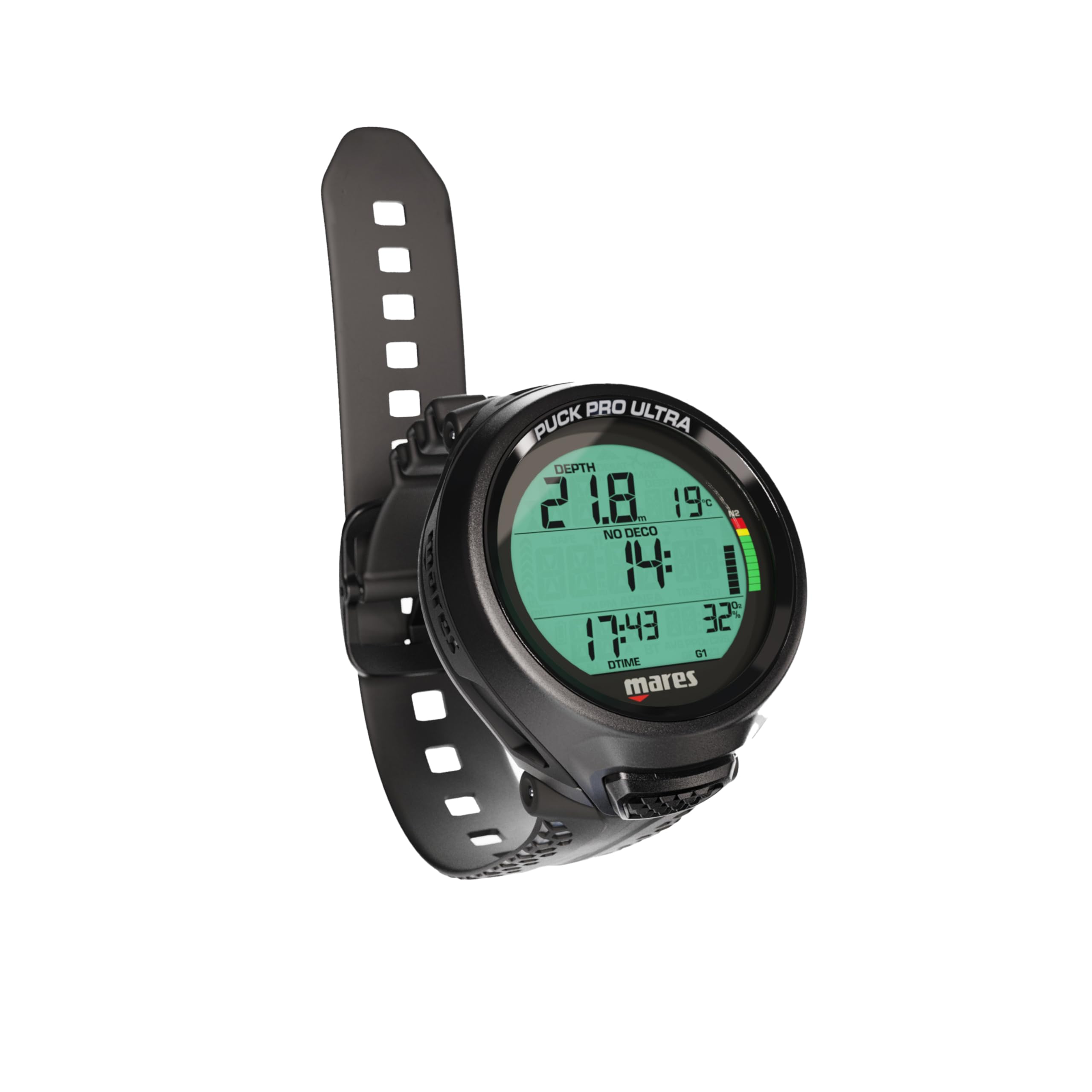 Mares Puck Pro Ultra Dive Computer - Air, Nitrox, Depth, Decompression, Temperature, Time, Dive Data