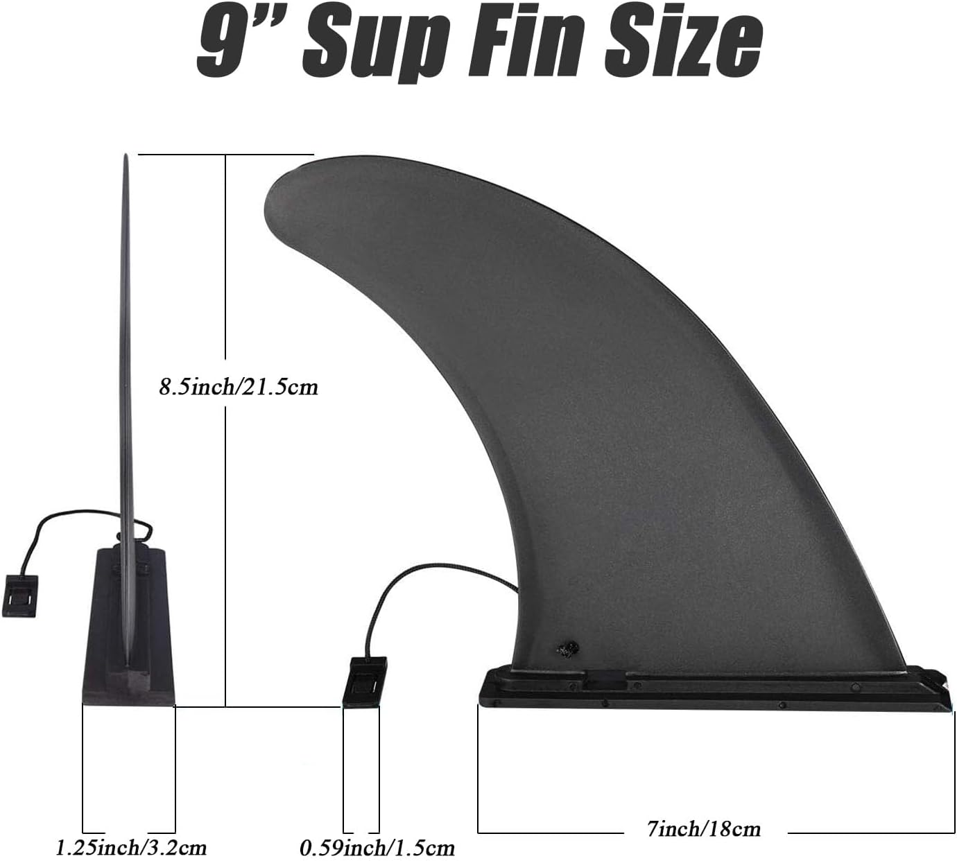 TuTuYa 9'' Paddle Board Fin Universal, 2Pcs Quick Release SUP Fin | No-Tool Installation, Slide-in Center Fin Replacement for Inflatable Paddle Board,Improves Stability, for Beginners and Pros