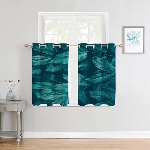 Miniatura 3 de Cortinas para Habitacion - Cortinas para Habitacion con plantas tropicales y hojas verdes, cortinas bohemias de 55 pulgadas de ancho por 55 pulgadas