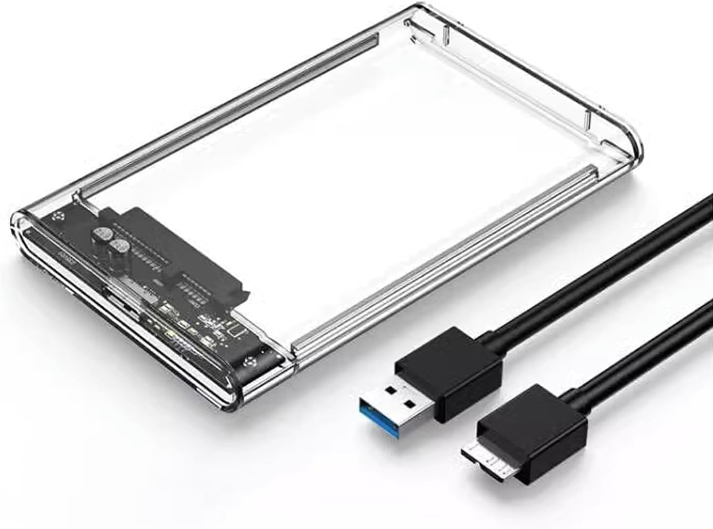 USB 3.0 External Hard Drive Enclosure, 2.5 Inch SATA III Case, Clear Tool-Free Design for SSD HDD, Compatible with WD Toshiba Samsung PS4 Xbox, UASP Support