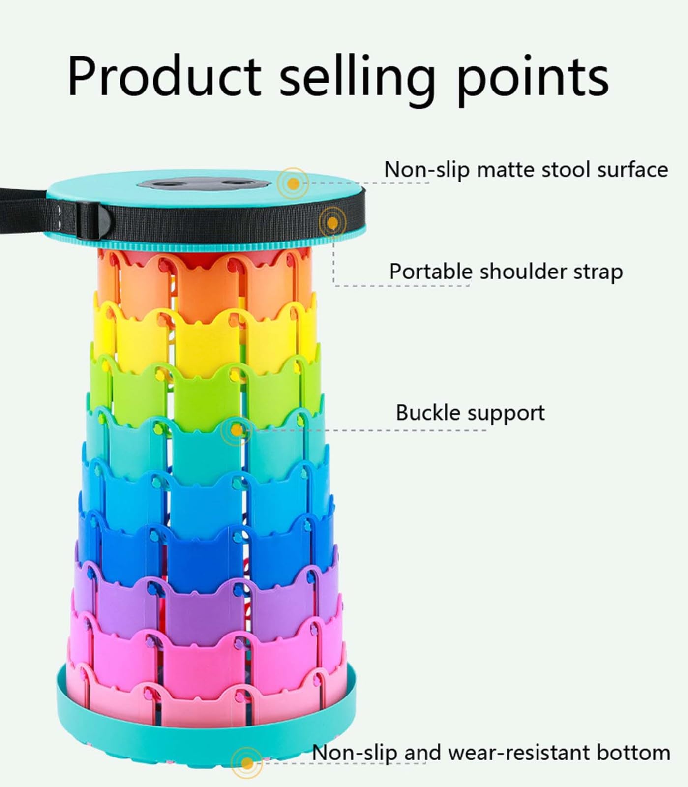 Sgabello Pieghevole Strizzacervelli Sedia Pieghevole Portatile Sgabello Pieghevole Telescopico Sedile Pieghevole Telescopico Sgabello da Pesca da Campeggio per Adulti con Borsa per il Traspo