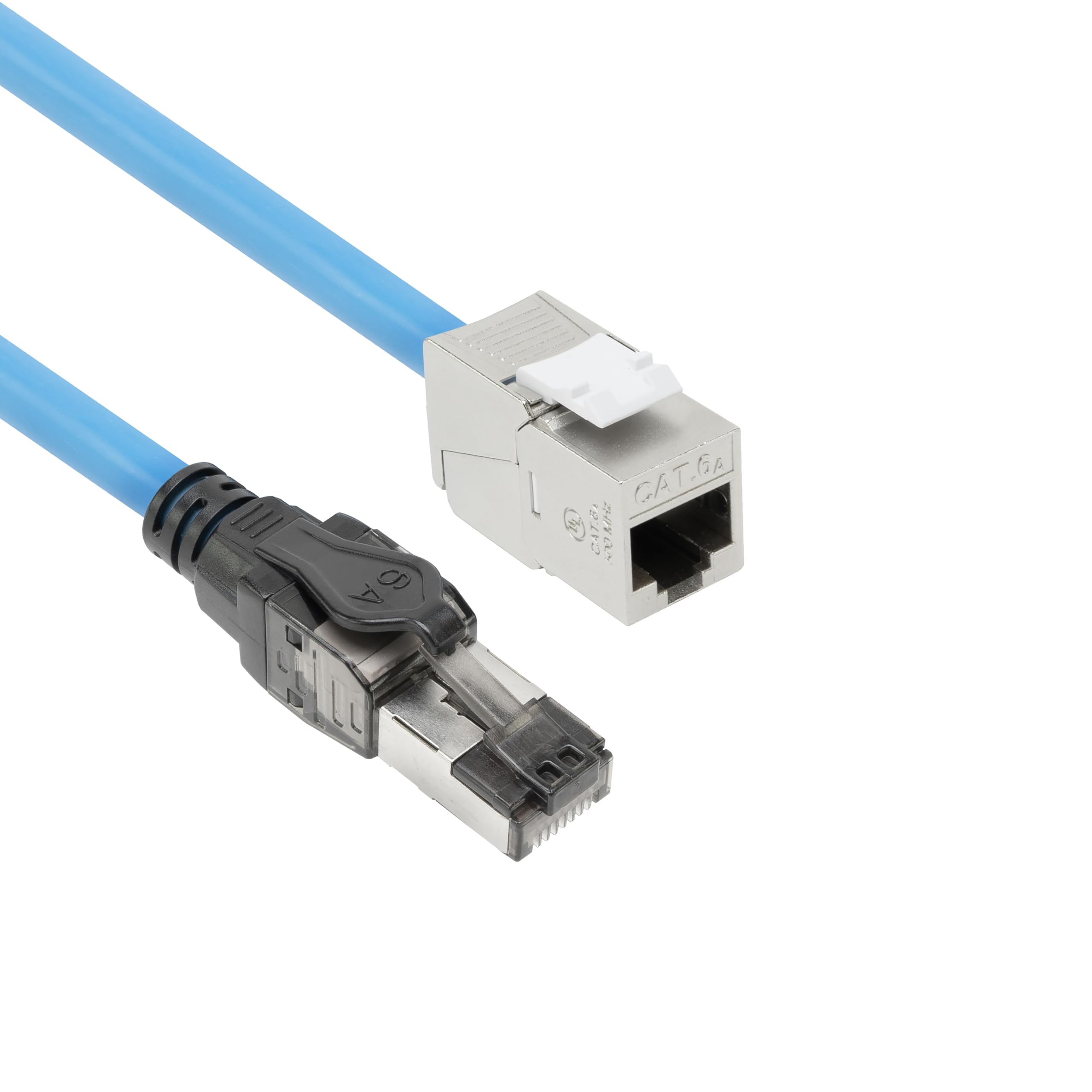 ACT Câble d'installation CAT6A S/FTP, 25 m, pré-assemblé, prise en charge 4PPoE, 100 W, 23 AWG, classification B2ca, connecteur RJ45, pour environnements à haut risque, mâle vers femelle - FB0125