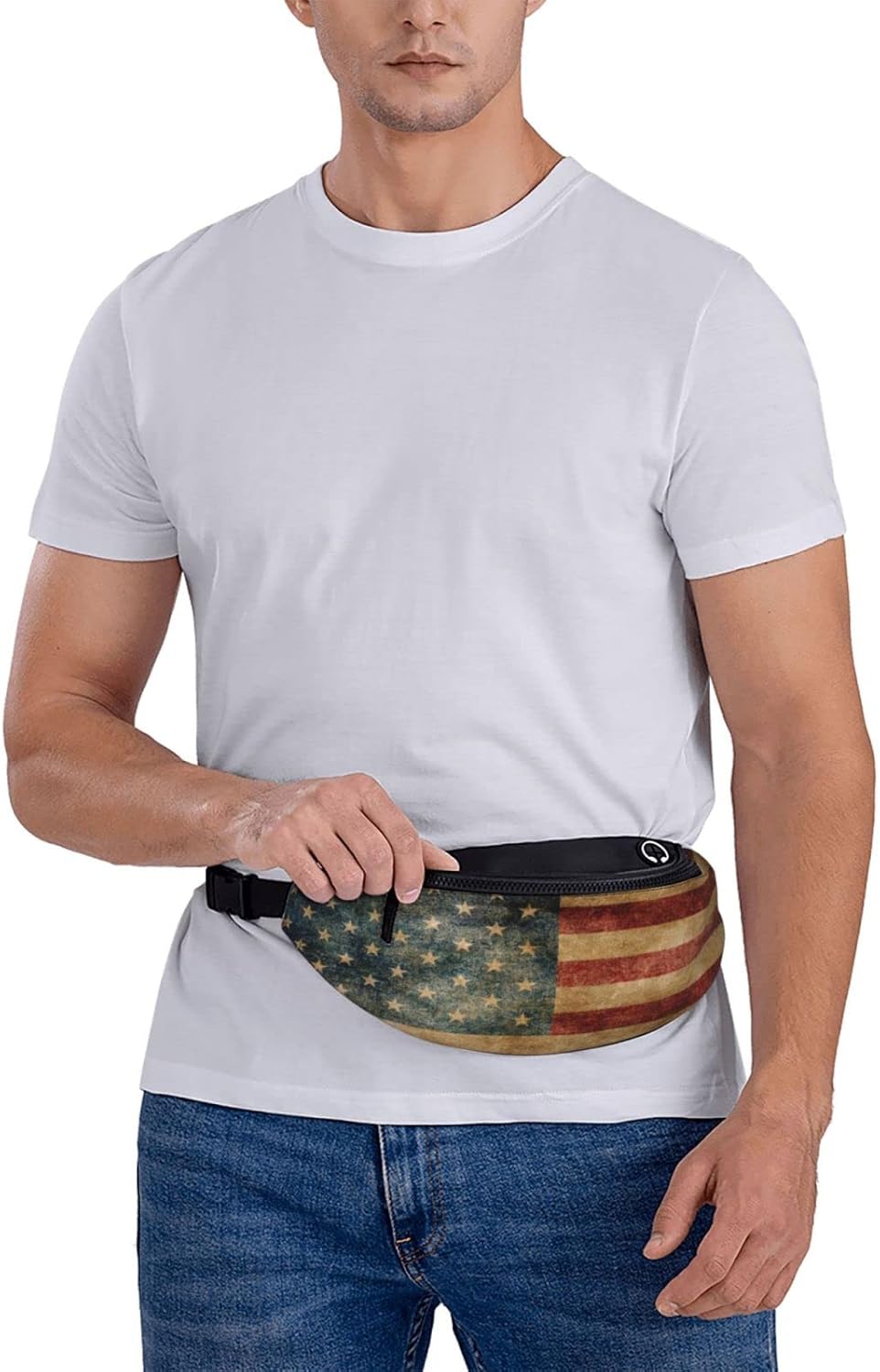 American Flag Fanny Pack Waist Bag Adjustable Belt Bag For Men Women Traveling Hiking Cycling Running - Image 8