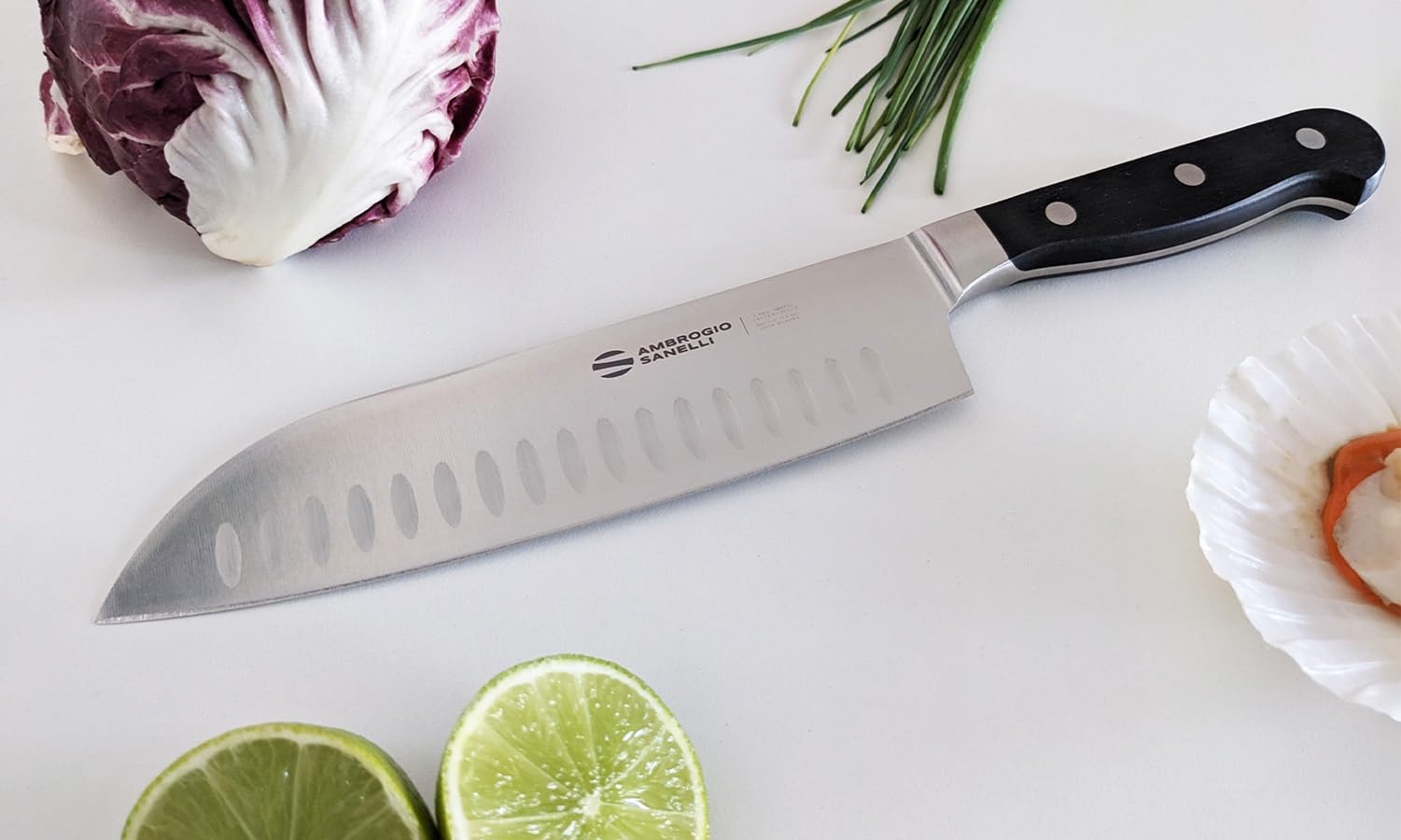 Ambrogio Sanelli, Maitre Coltello da Cucina per Sfilettare Pesce, Coltello con Lama Flessibile in Acciaio Inox all'Azoto 18 cm e Manico Ergonomico, Coltelli da Cucina Professionali, Made in Italy