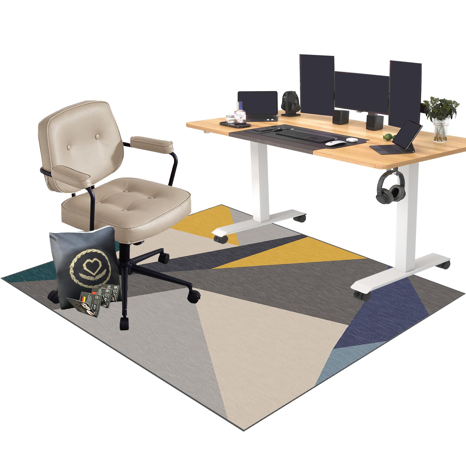 Floor Protector for Rolling Chair Office Chair Mat for Hardwood Floor Gaming Chair Mat Carpet Chair Mats Hard-Floor Chair Mats Non Slip Desk Chair Mat for Carpeted Floors Gaming Rug 200 x 260 cm