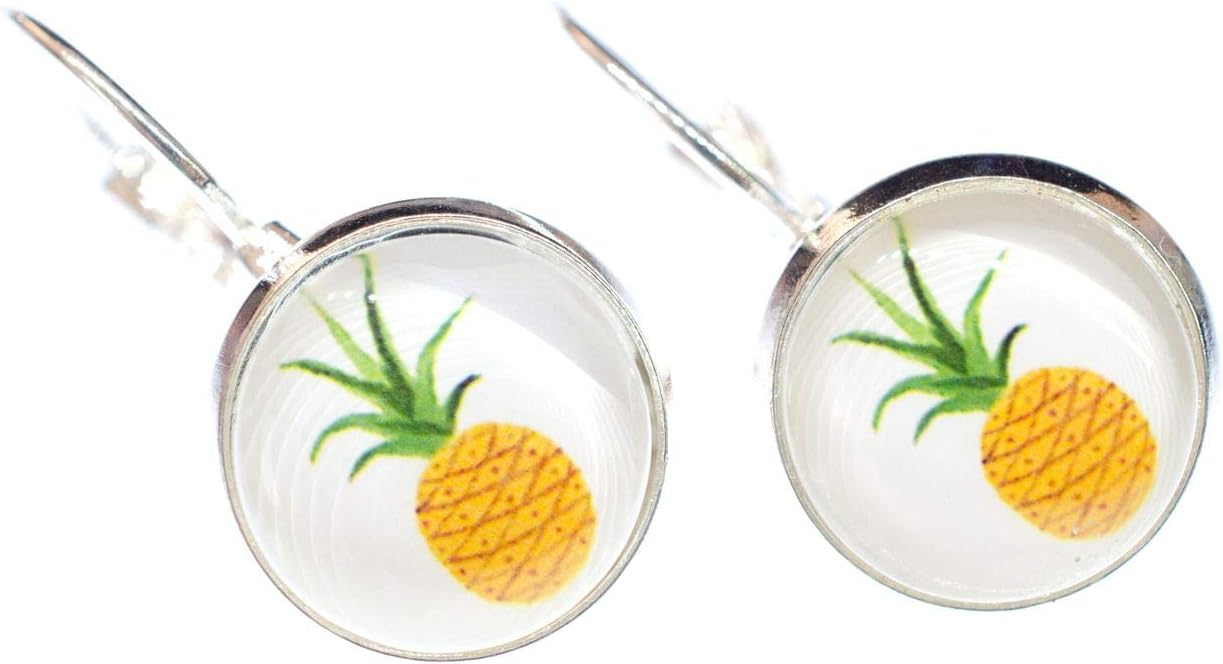 Pin Badge Pineapple Earrings Miniblings Cabochon Exotic Fruit Tropical Summer
