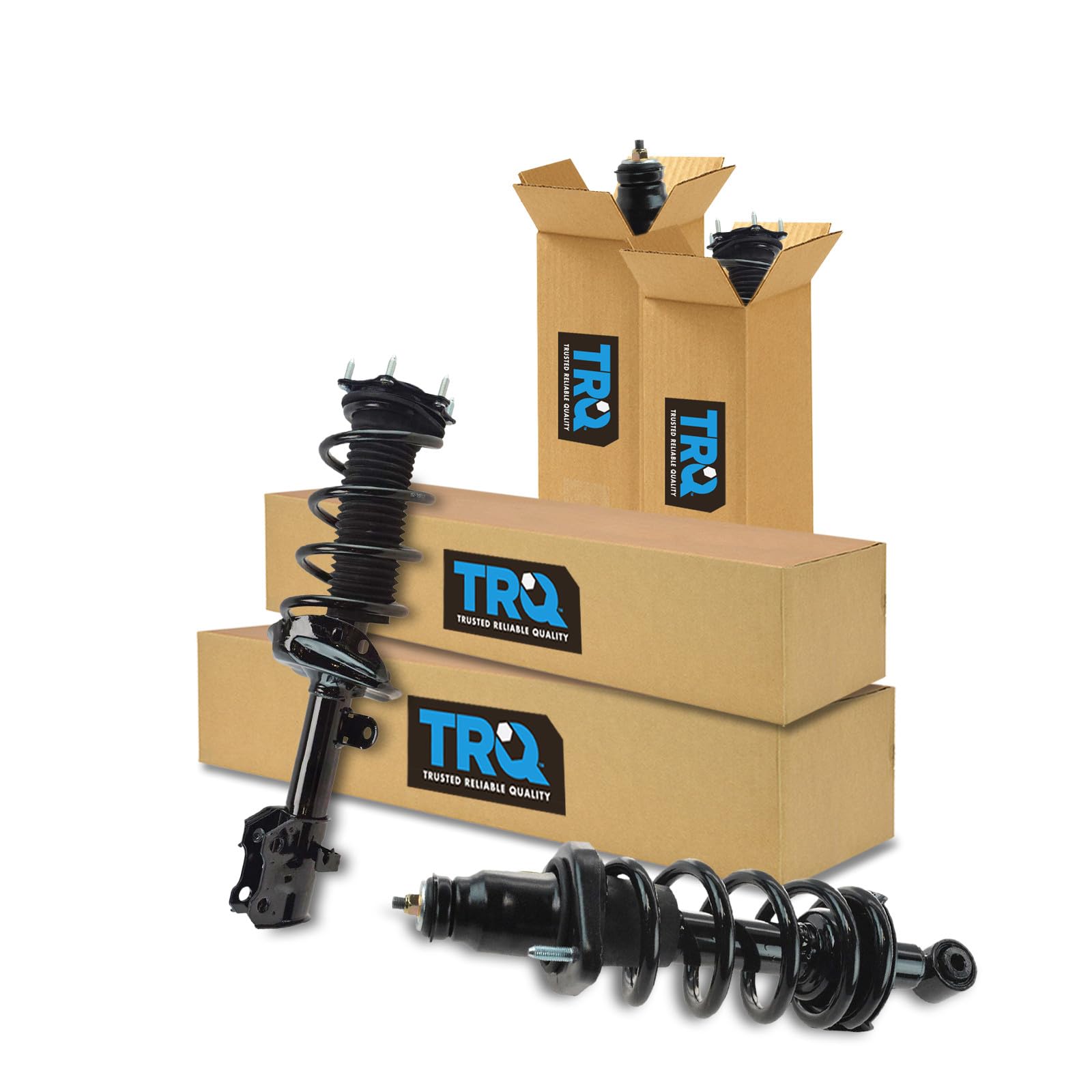 TRQ Front and Rear Strut &amp; Coil Spring Assembly Set Driver &amp; Passenger Sides Compatible with 07-11 Honda CR-V