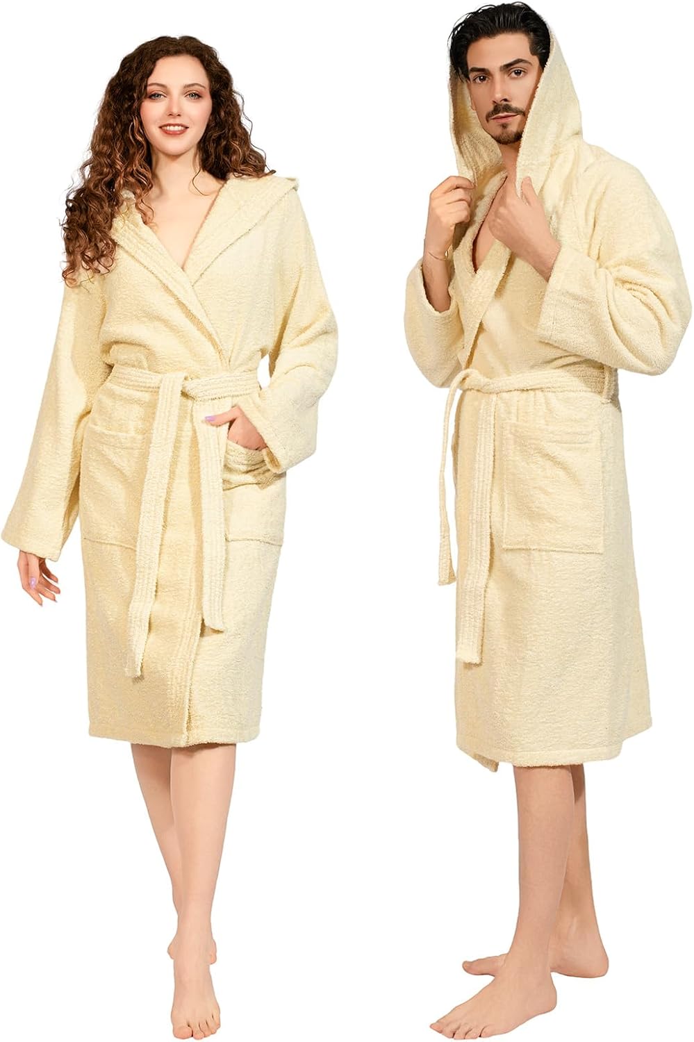 Albornoz De Rizo 100% Algodón Cebra Soft Beige Lasa Home