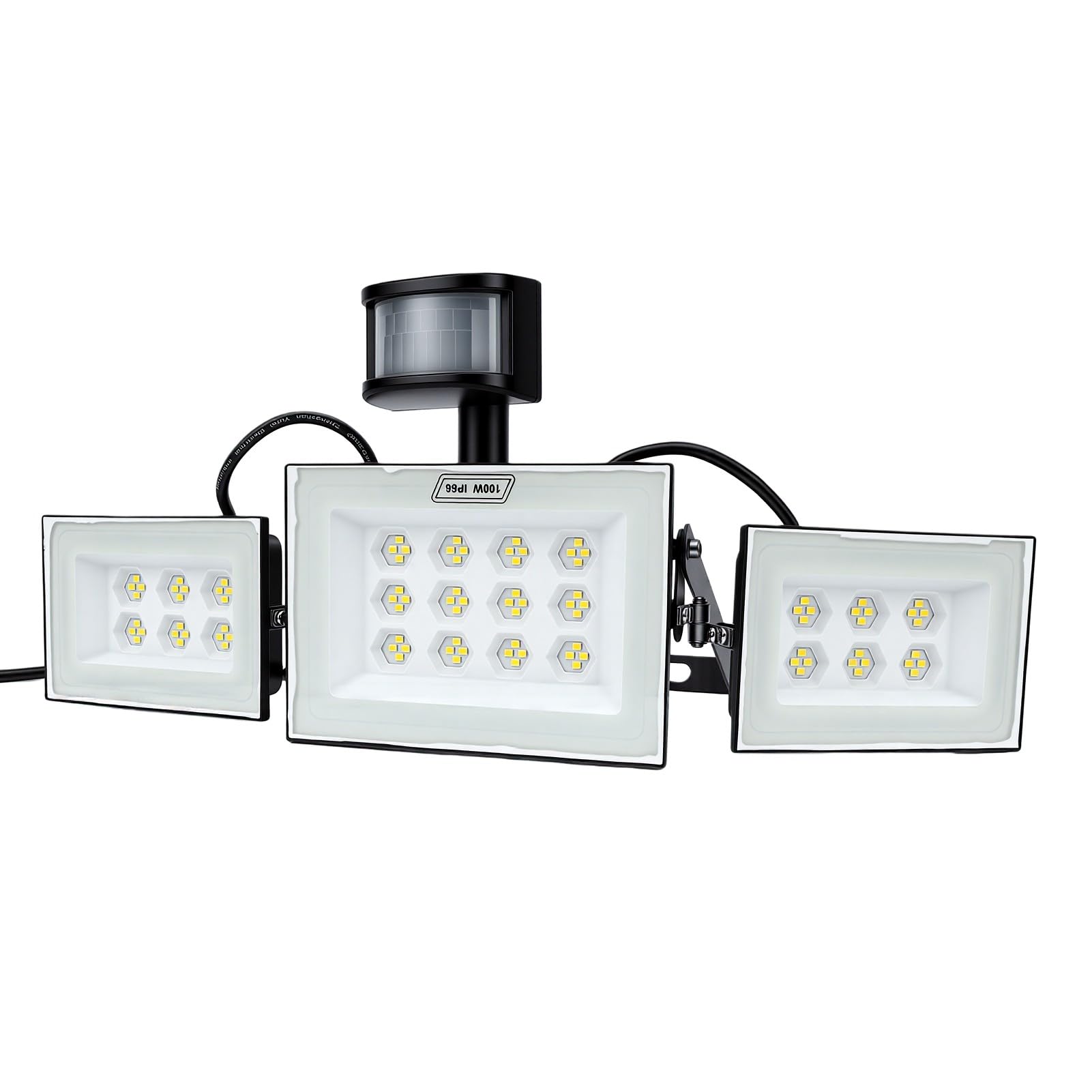 ZJchao LED Flood Light 100W 15000lm IP66 Zmierzch do Świtu PIR