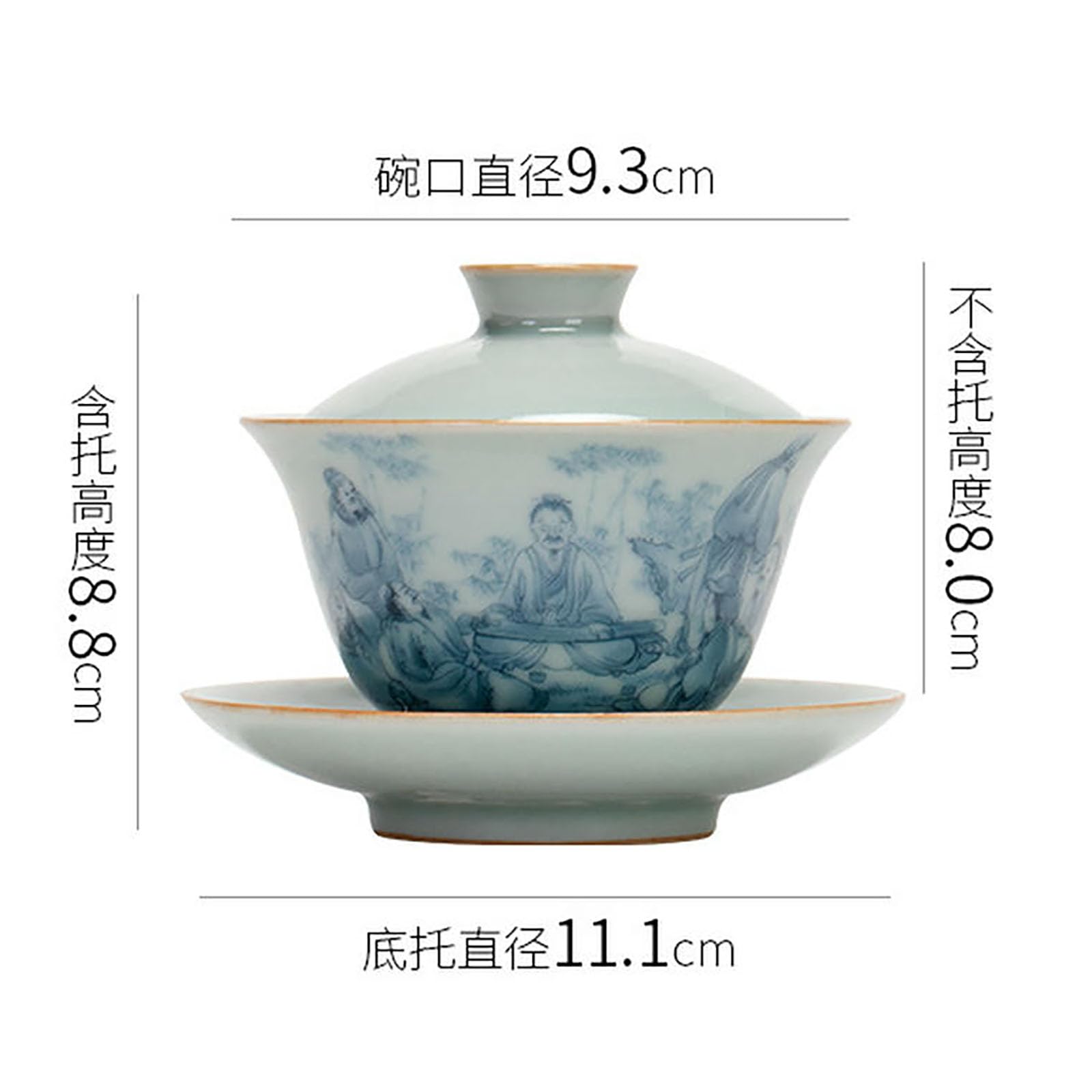 Tianqing Ru Kiln Sancai Gai Schüssel im chinesischen Stil, Kung-Fu-Tee-Set aus Keramik, 125 ml