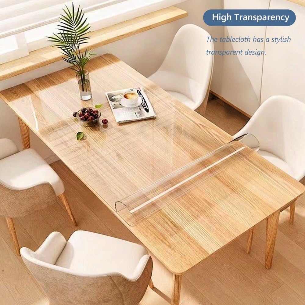 Pellicola PVC Trasparente Impermeabile Tovaglia Trasparente Spessore 2.0 mm Protettiva Trasparente per Scrivanie Facile da Pulire(Smerigliato,130x230 cm)